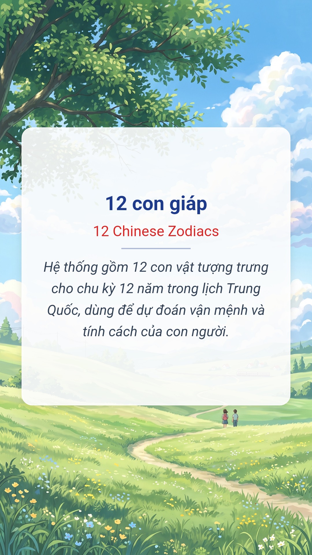 12 con giáp tiếng Anh là 12 Chinese Zodiacs Hình minh hoạ "12 con giáp" tiếng Anh là "12 Chinese Zodiacs"