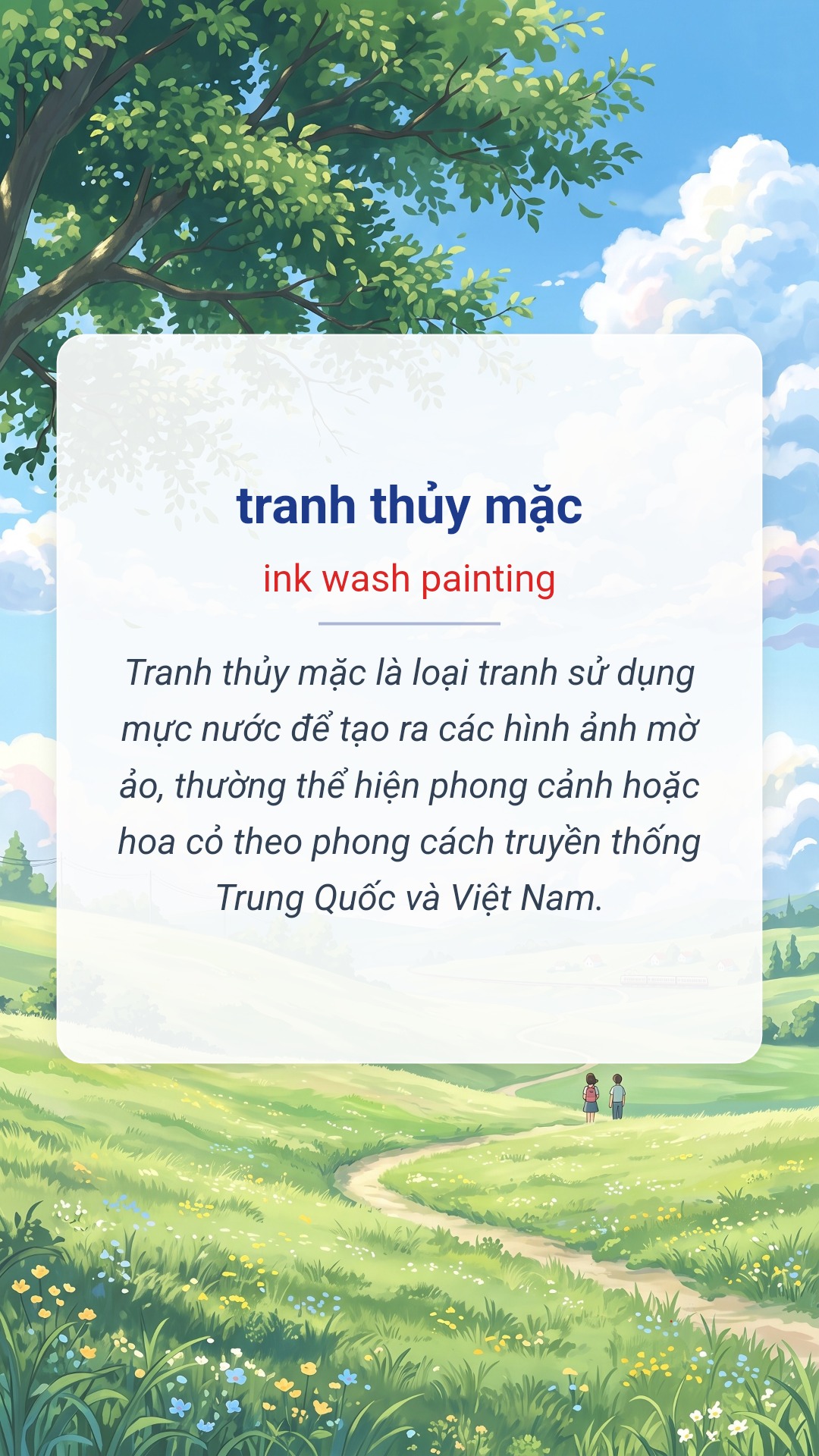 tranh thủy mặc tiếng Anh là ink wash painting Hình minh hoạ "tranh thủy mặc" tiếng Anh là "ink wash painting"