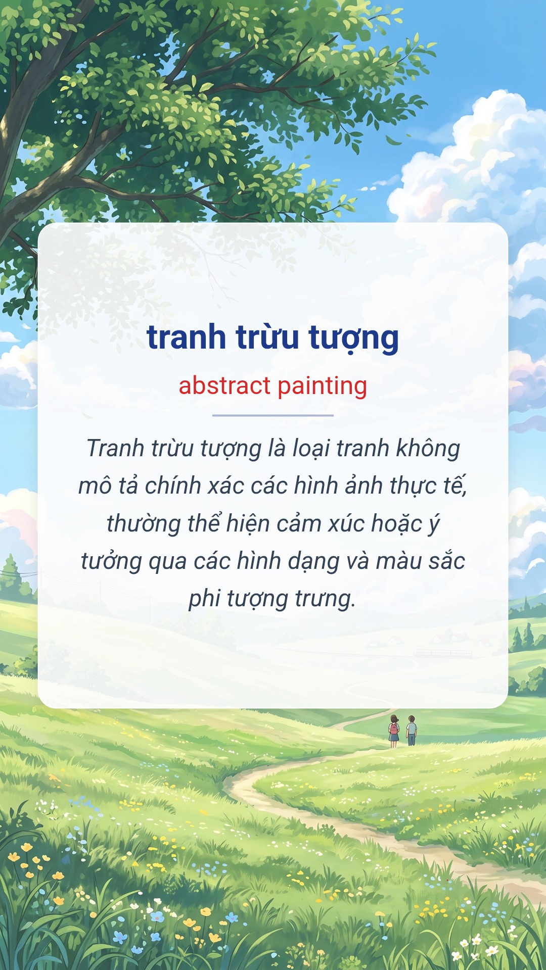 Hình minh hoạ "tranh trừu tượng" tiếng Anh là "abstract painting"