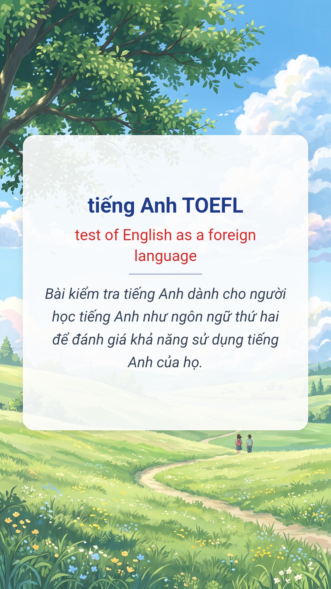 tiếng Anh TOEFL tiếng Anh là test of English as a foreign language Hình minh hoạ "tiếng Anh TOEFL" tiếng Anh là "test of English as a foreign language"