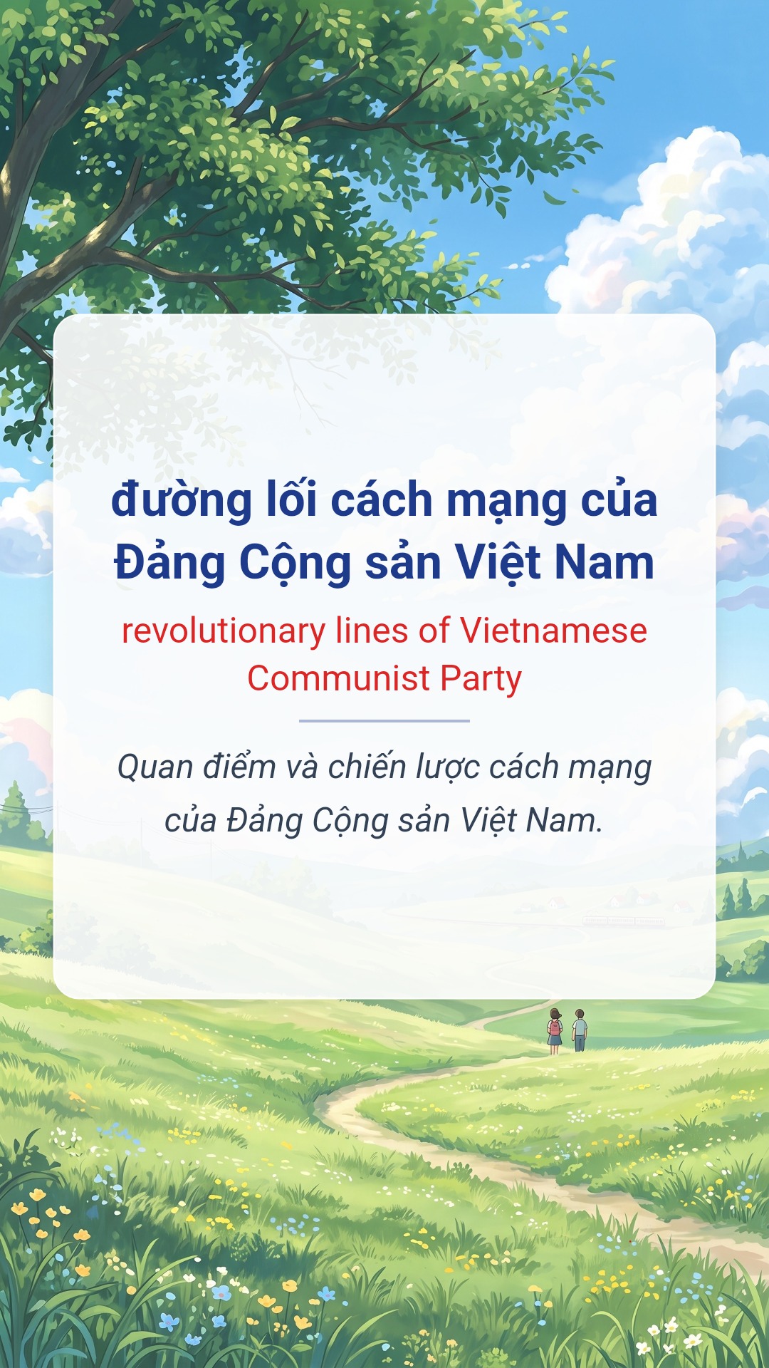 Hình minh hoạ "đường lối cách mạng của Đảng Cộng sản Việt Nam" tiếng Anh là "revolutionary lines of Vietnamese Communist Party"