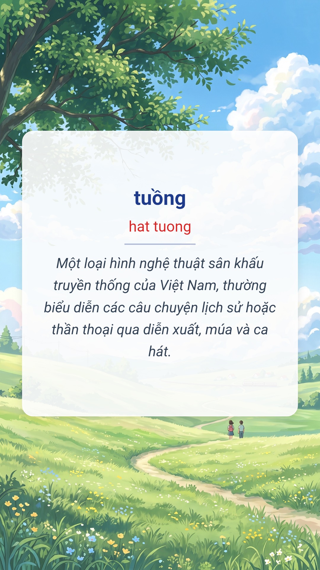 tuồng tiếng Anh là hat tuong Hình minh hoạ "tuồng" tiếng Anh là "hat tuong"