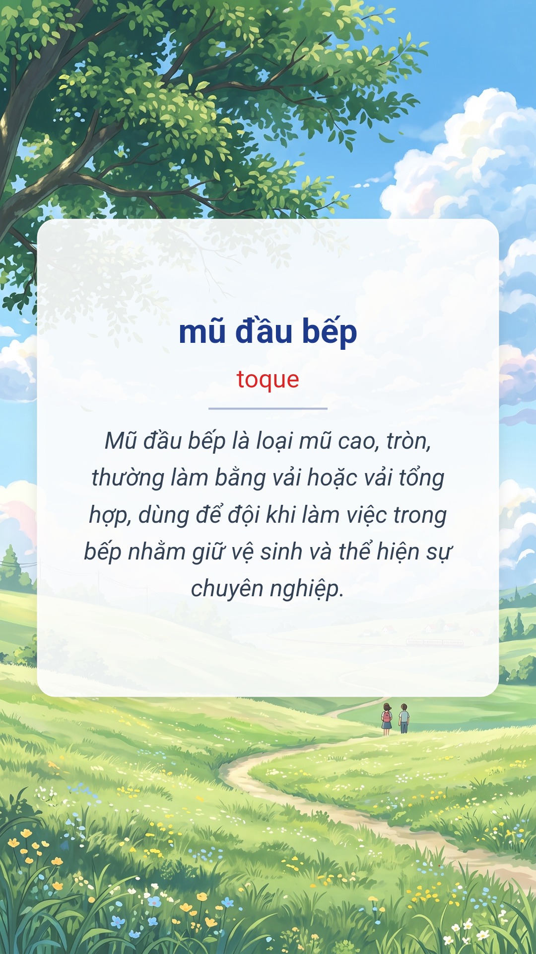 mũ đầu bếp tiếng Anh là toque Hình minh hoạ "mũ đầu bếp" tiếng Anh là "toque"