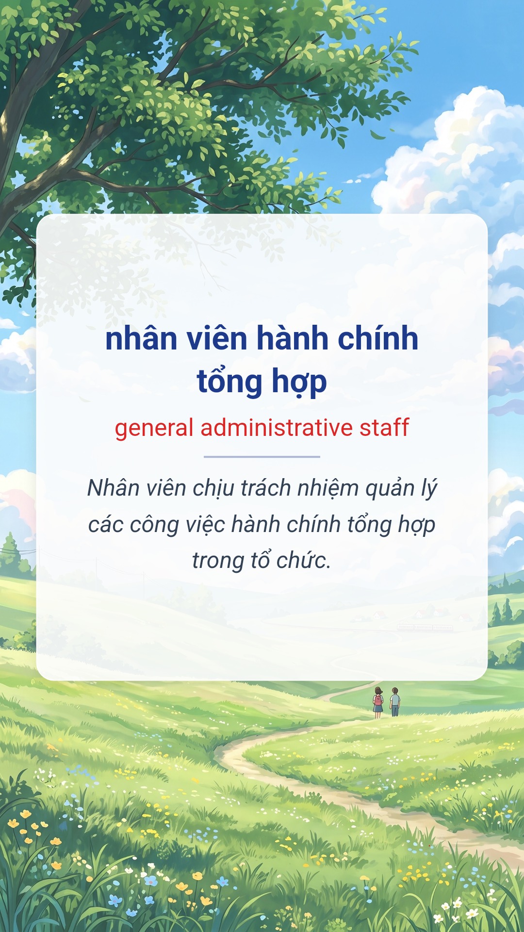 Hình minh hoạ "nhân viên hành chính tổng hợp" tiếng Anh là "general administrative staff"