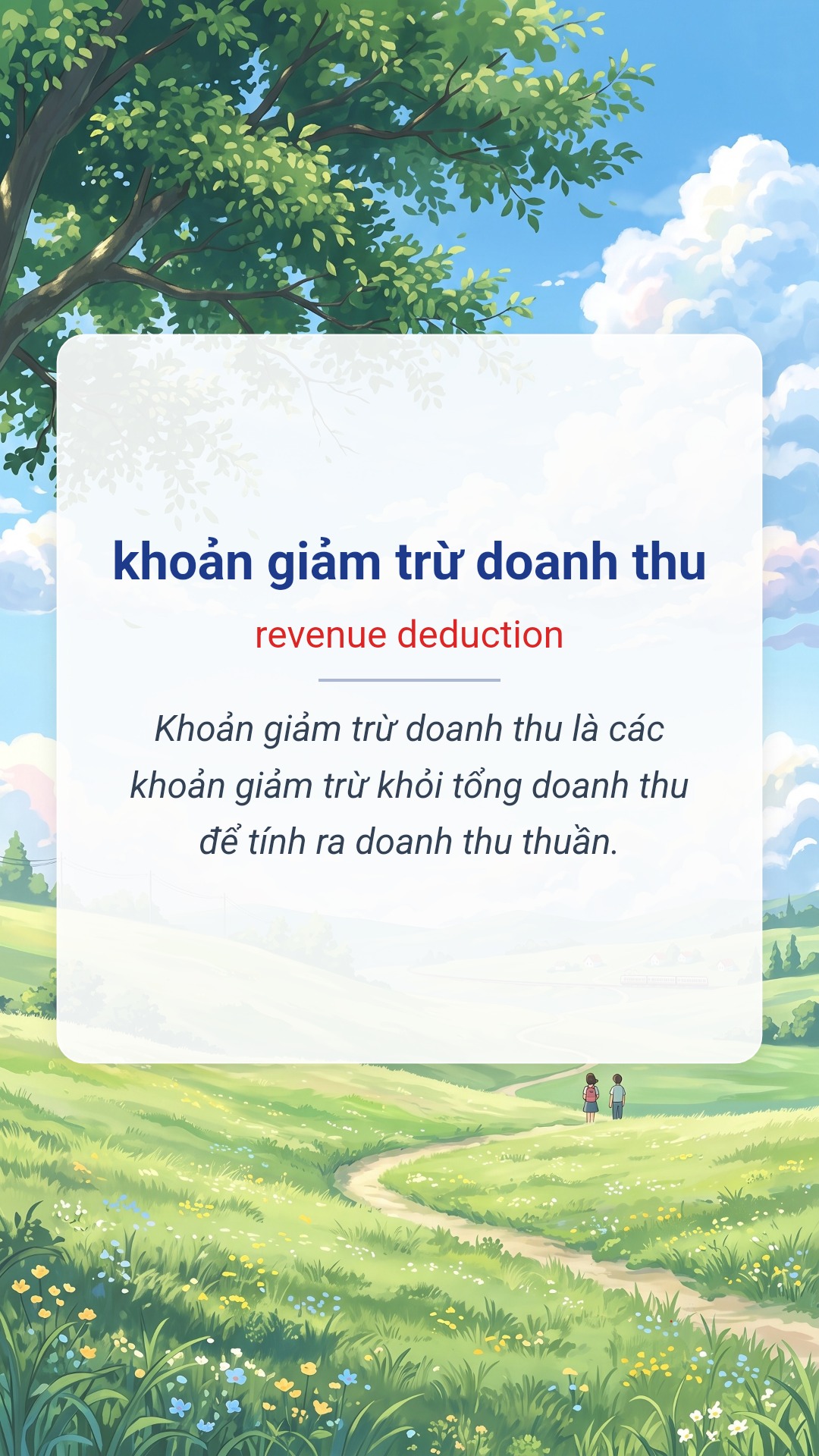 Hình minh hoạ "khoản giảm trừ doanh thu" tiếng Anh là "revenue deduction"