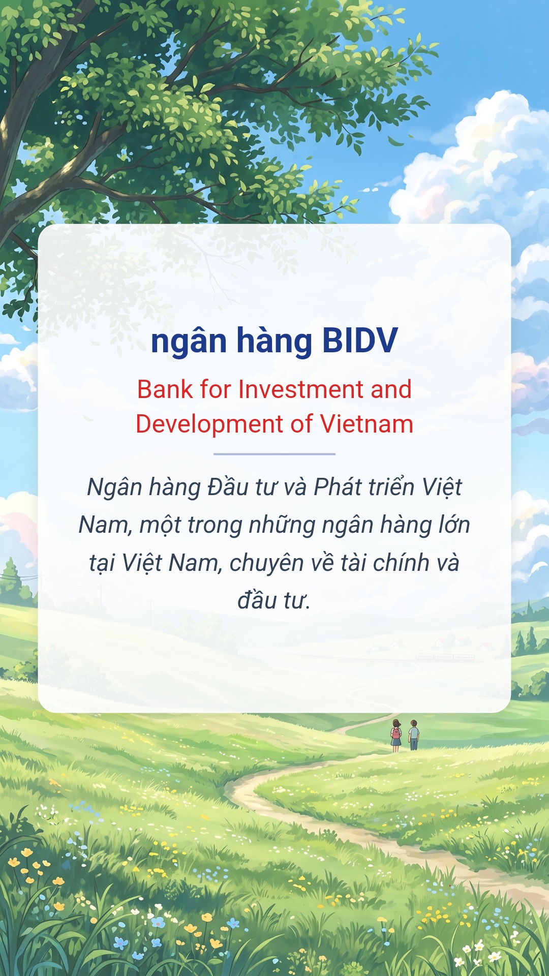 ngân hàng BIDV tiếng Anh là Bank for Investment and Development of Vietnam Hình minh hoạ "ngân hàng BIDV" tiếng Anh là "Bank for Investment and Development of Vietnam"