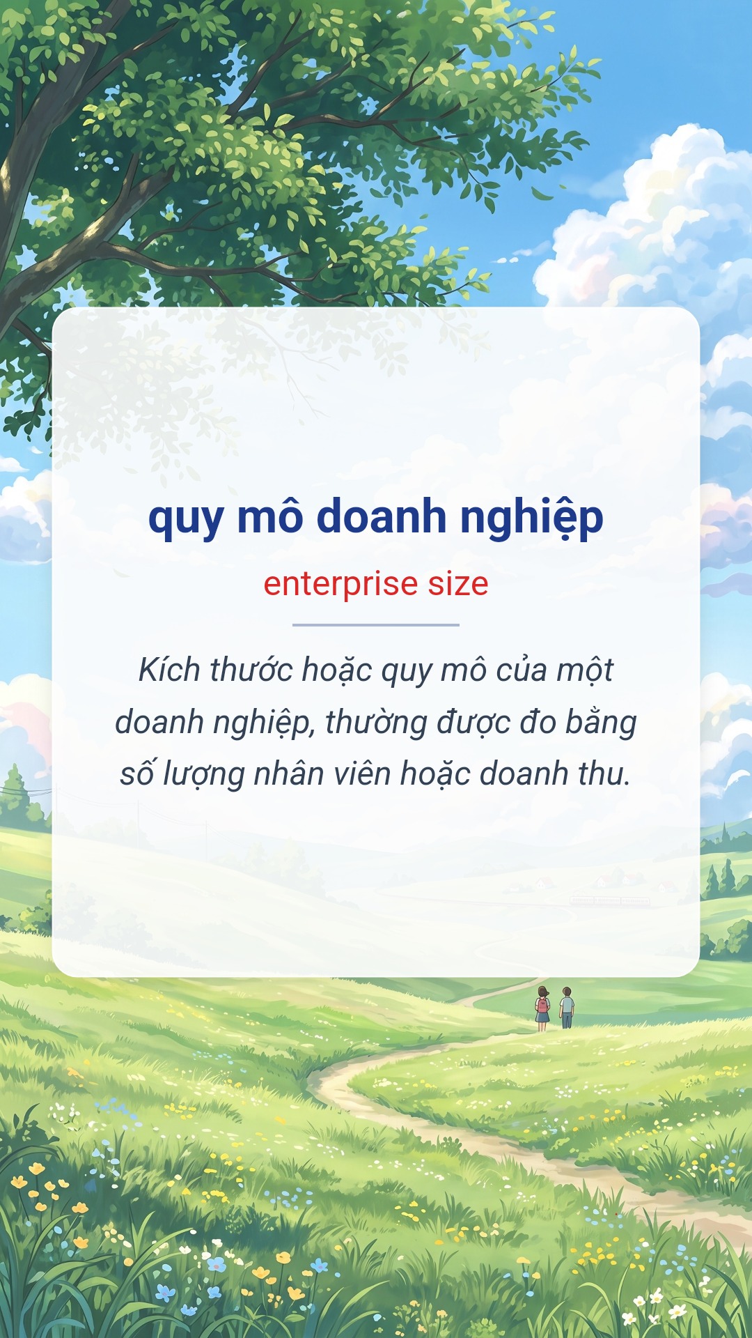 quy mô doanh nghiệp tiếng Anh là enterprise size Hình minh hoạ "quy mô doanh nghiệp" tiếng Anh là "enterprise size"