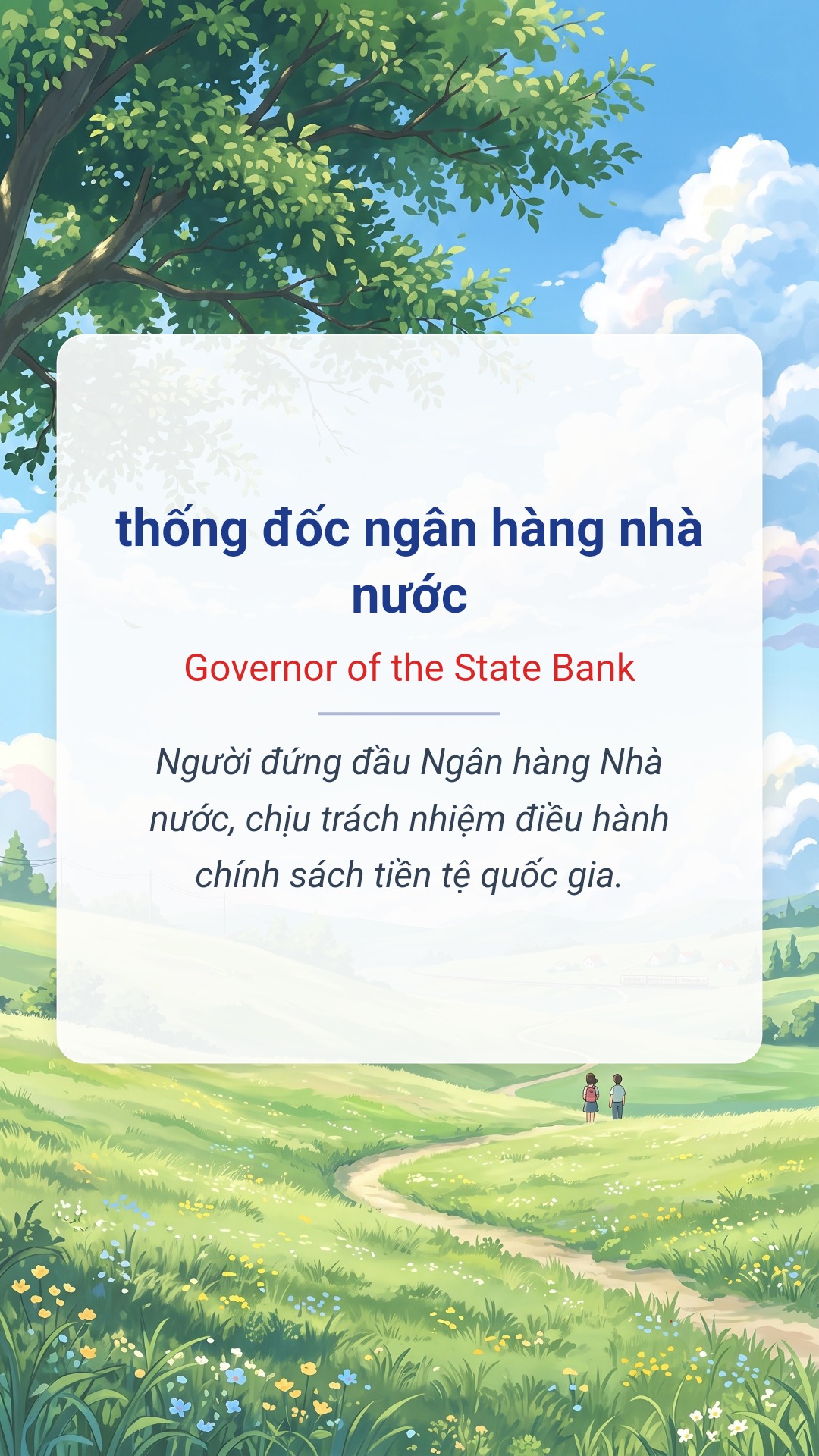 thống đốc ngân hàng nhà nước tiếng Anh là Governor of the State Bank Hình minh hoạ "thống đốc ngân hàng nhà nước" tiếng Anh là "Governor of the State Bank"