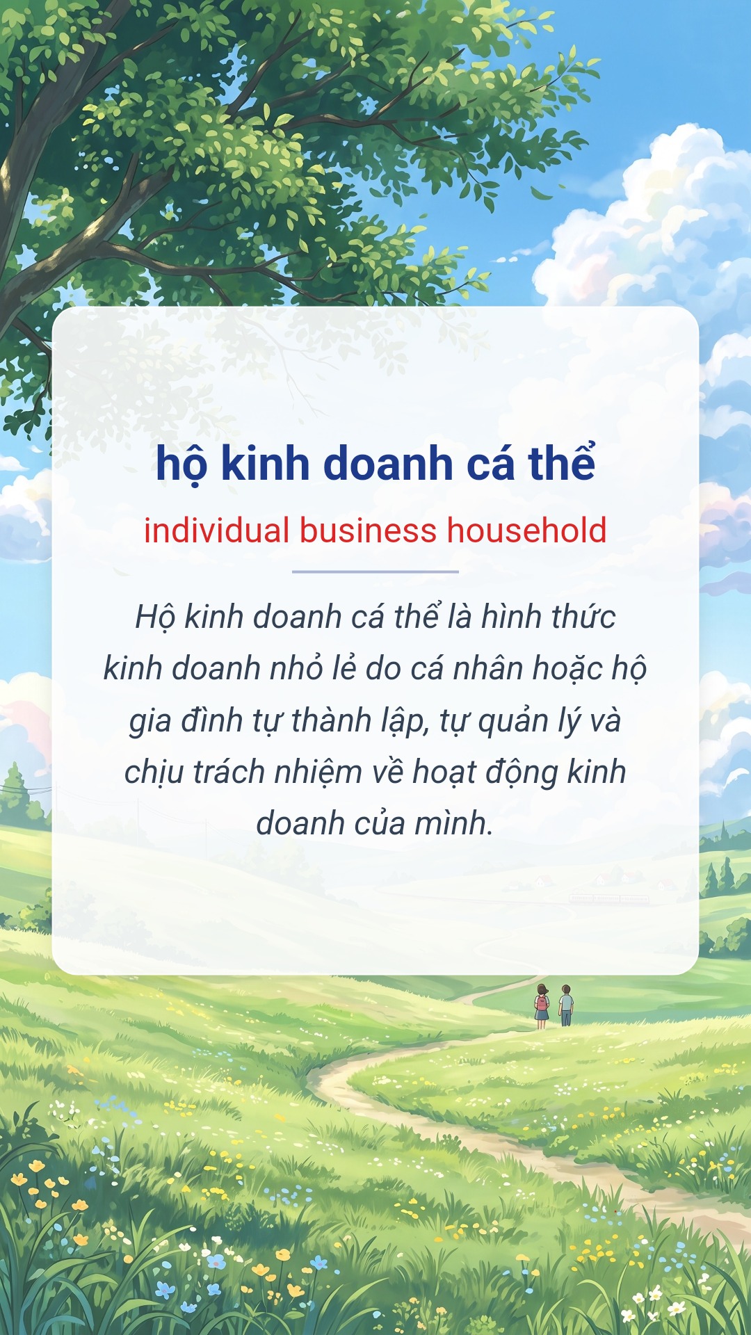 hộ kinh doanh cá thể tiếng Anh là individual business household Hình minh hoạ "hộ kinh doanh cá thể" tiếng Anh là "individual business household"