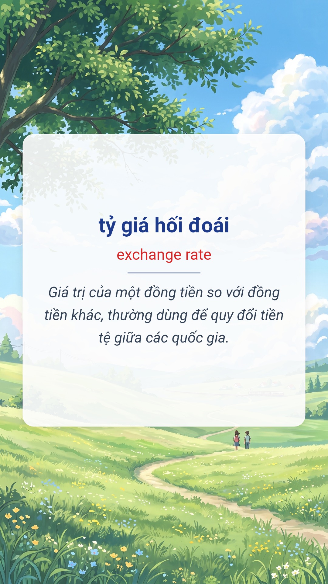 Hình minh hoạ "tỷ giá hối đoái" tiếng Anh là "exchange rate"