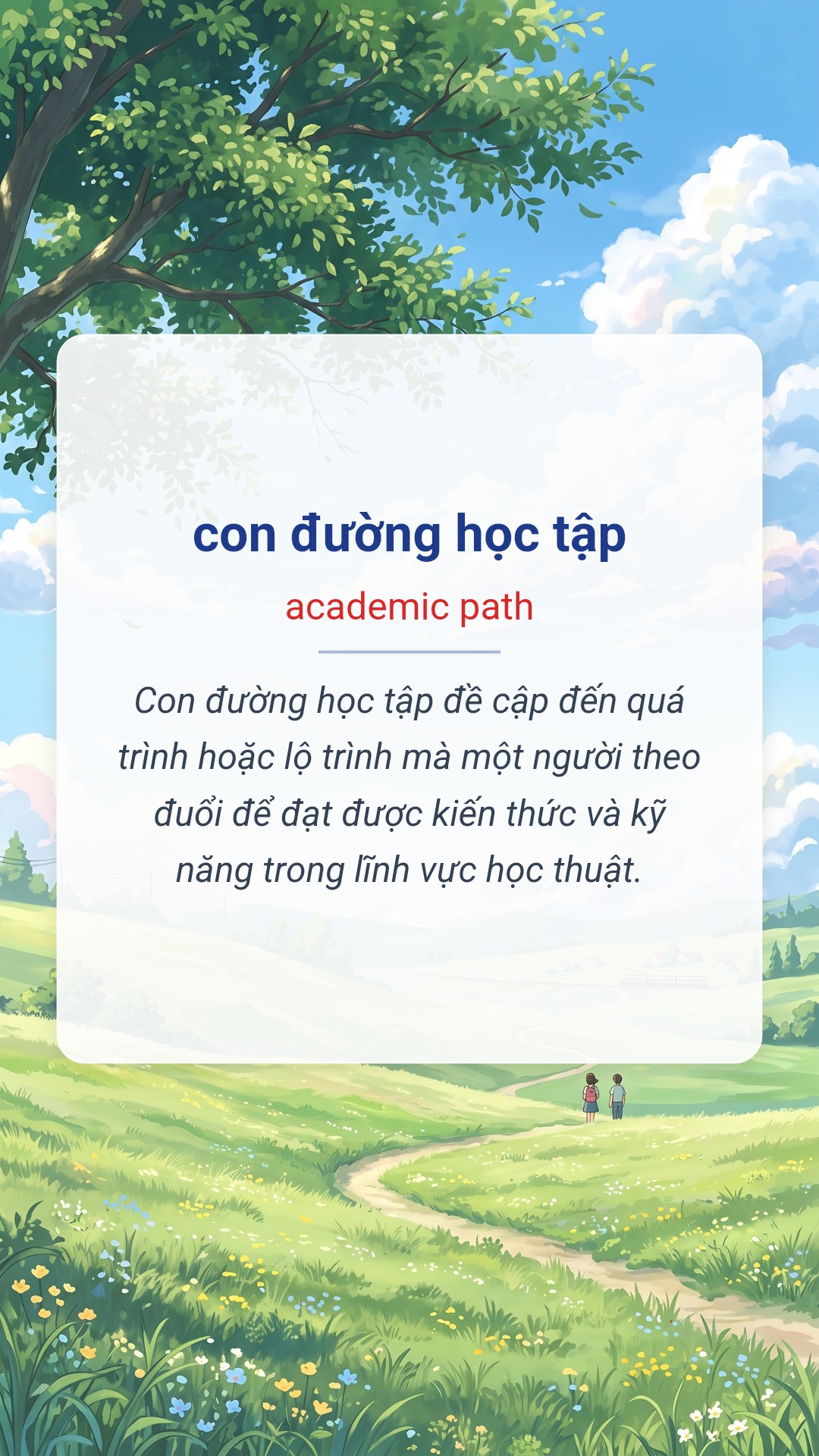 Hình minh hoạ "con đường học tập" tiếng Anh là "academic path"