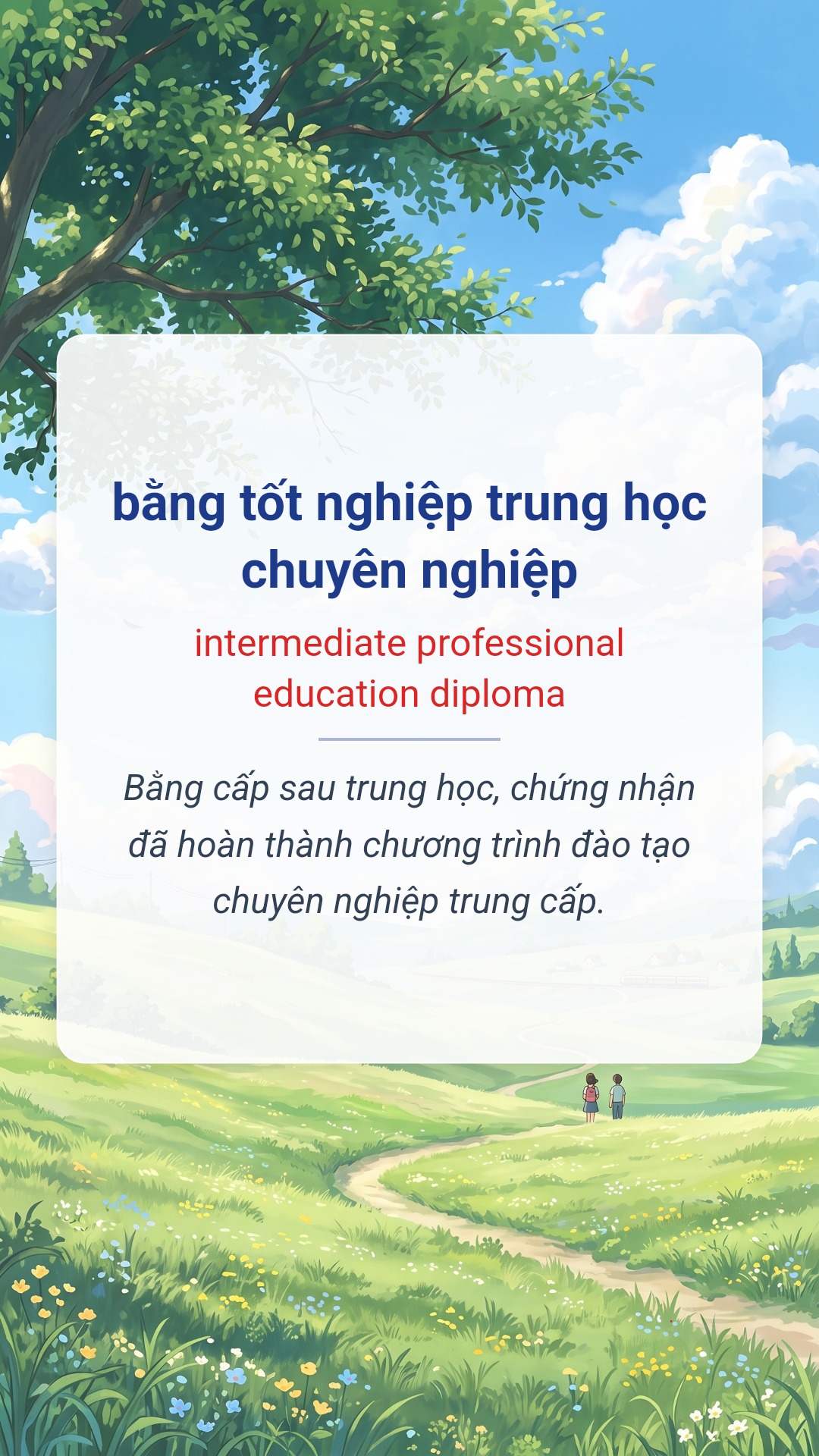 bằng tốt nghiệp trung học chuyên nghiệp tiếng Anh là intermediate professional education diploma Hình minh hoạ "bằng tốt nghiệp trung học chuyên nghiệp" tiếng Anh là "intermediate professional education diploma"
