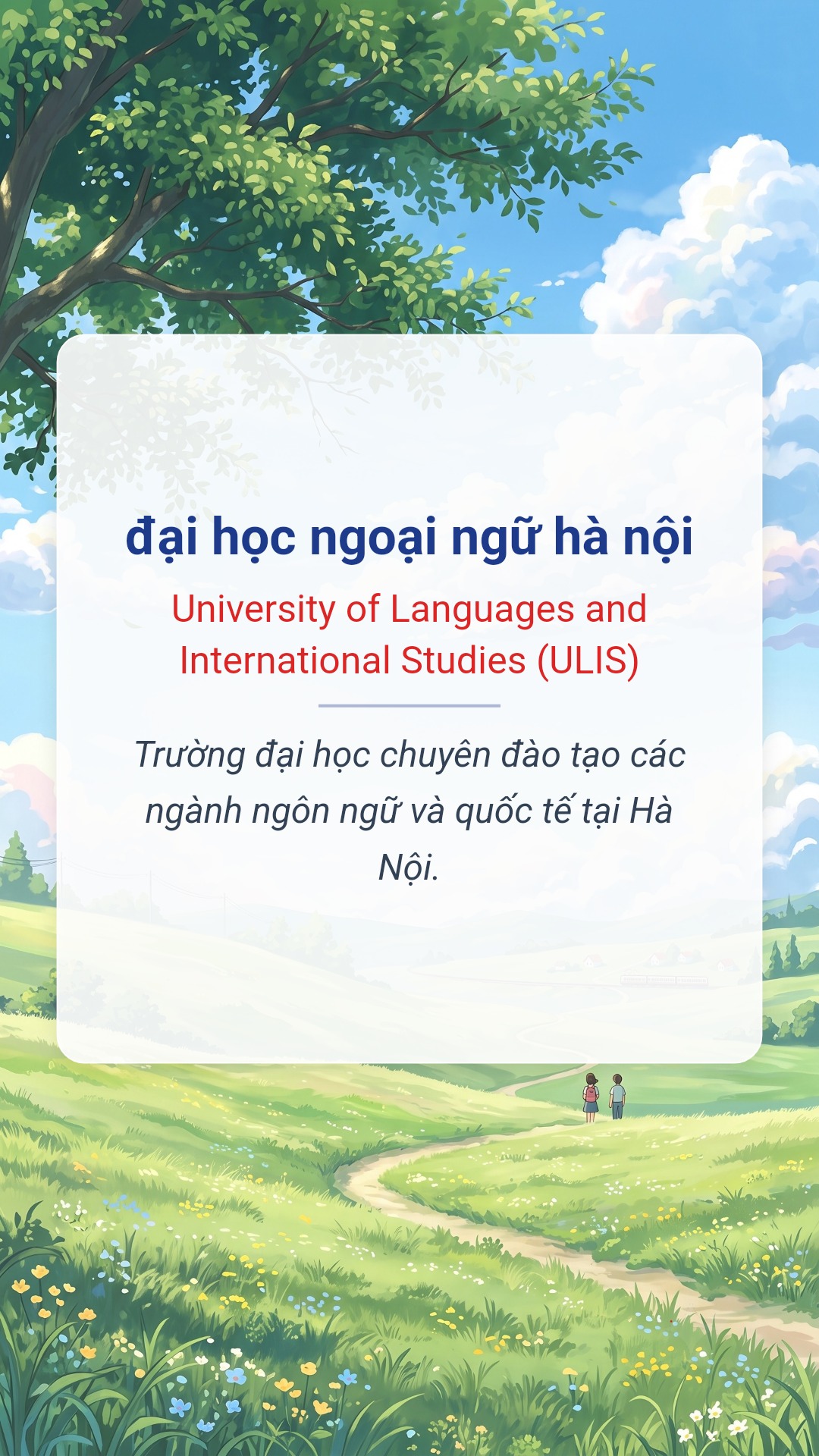 Hình minh hoạ "đại học ngoại ngữ hà nội" tiếng Anh là "University of Languages and International Studies (ULIS)"