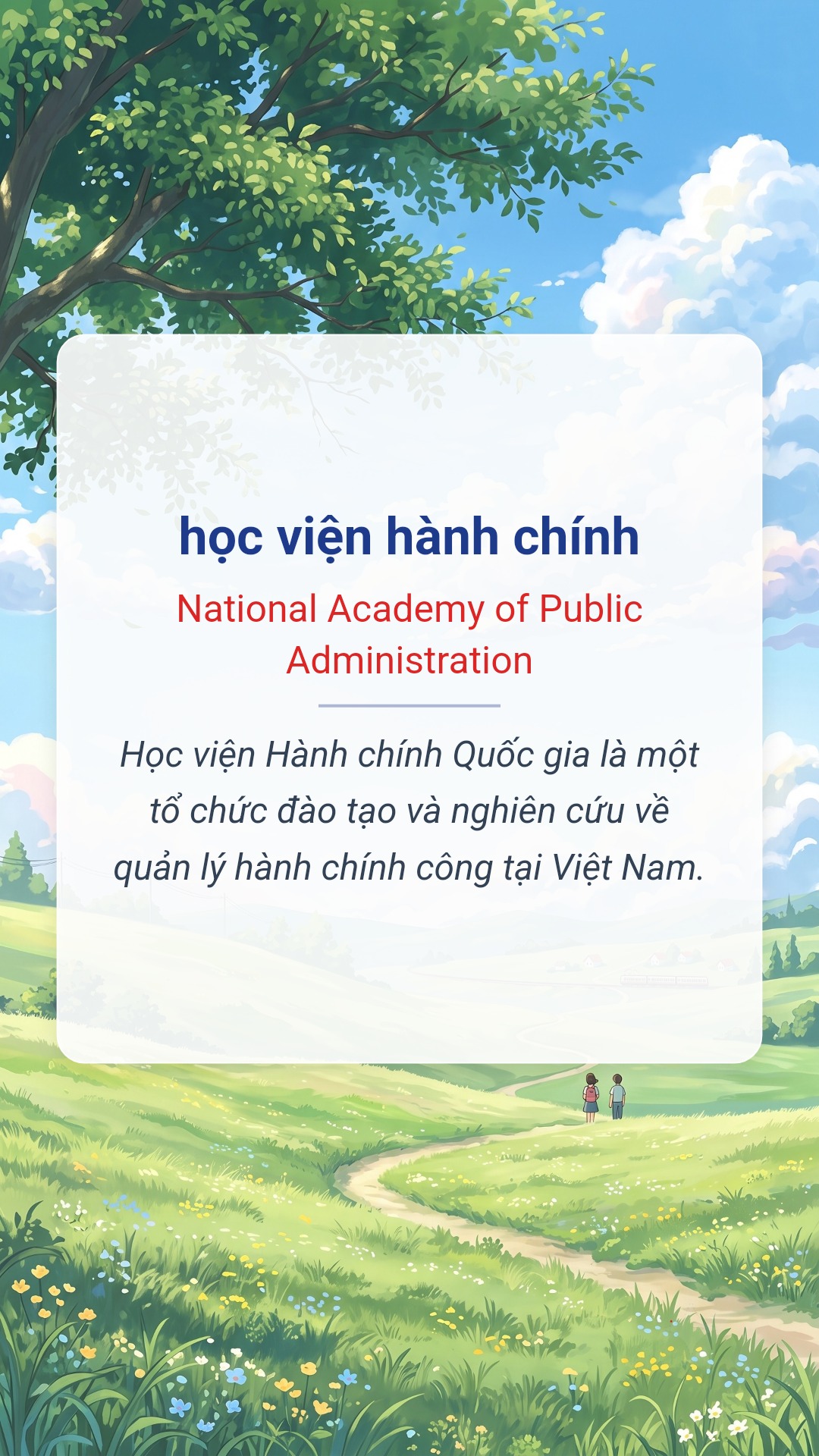 học viện hành chính tiếng Anh là National Academy of Public Administration Hình minh hoạ "học viện hành chính" tiếng Anh là "National Academy of Public Administration"