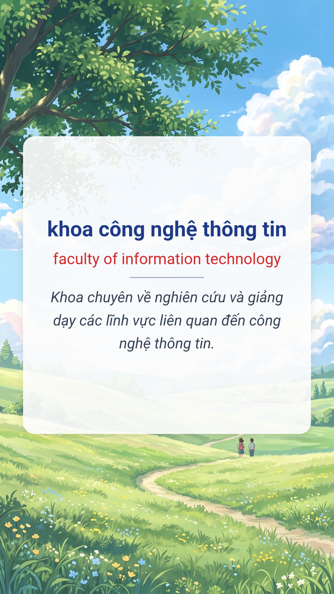 Hình minh hoạ "khoa công nghệ thông tin" tiếng Anh là "faculty of information technology"