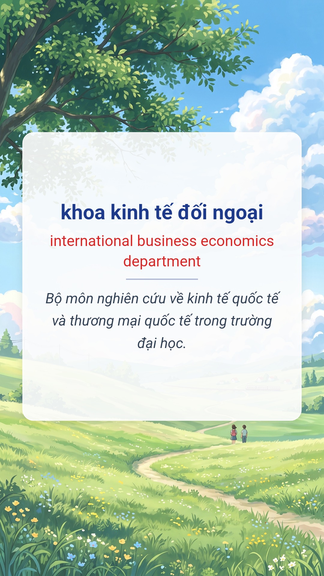 khoa kinh tế đối ngoại tiếng Anh là international business economics department Hình minh hoạ "khoa kinh tế đối ngoại" tiếng Anh là "international business economics department"