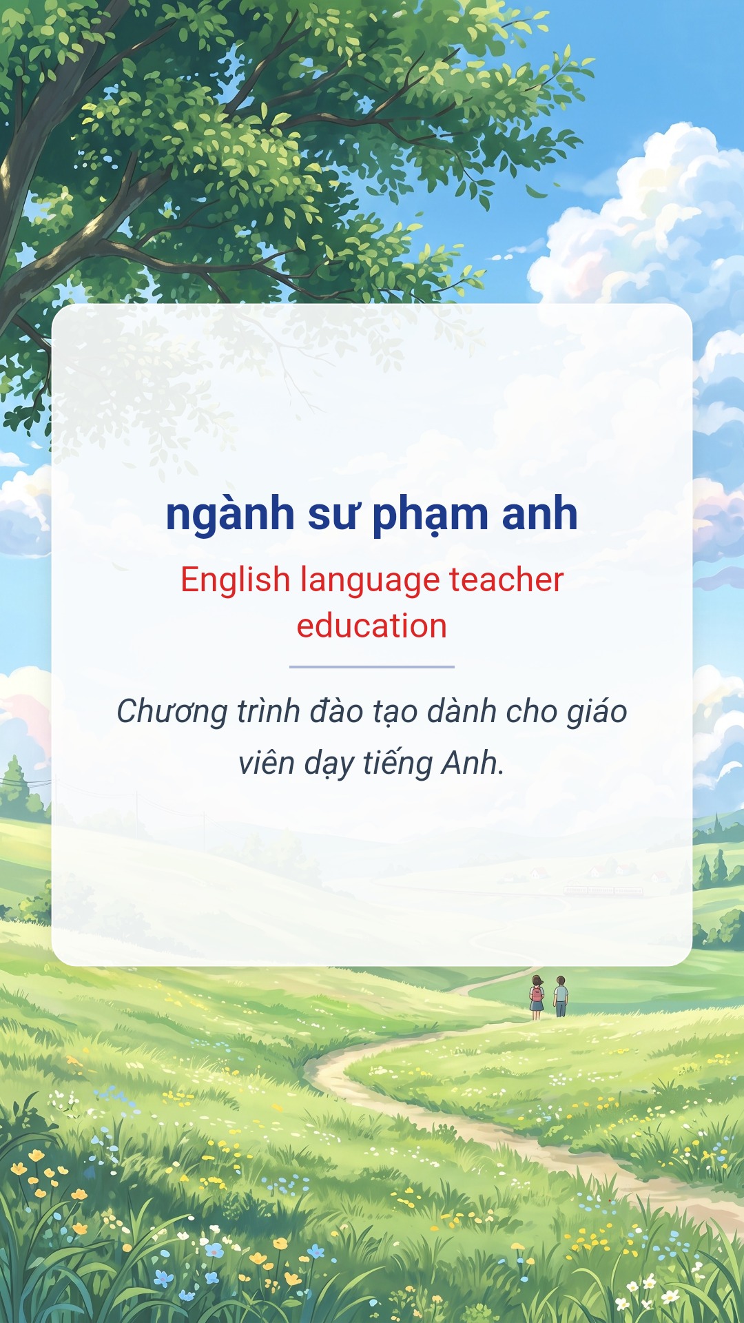 Hình minh hoạ "ngành sư phạm anh" tiếng Anh là "English language teacher education"