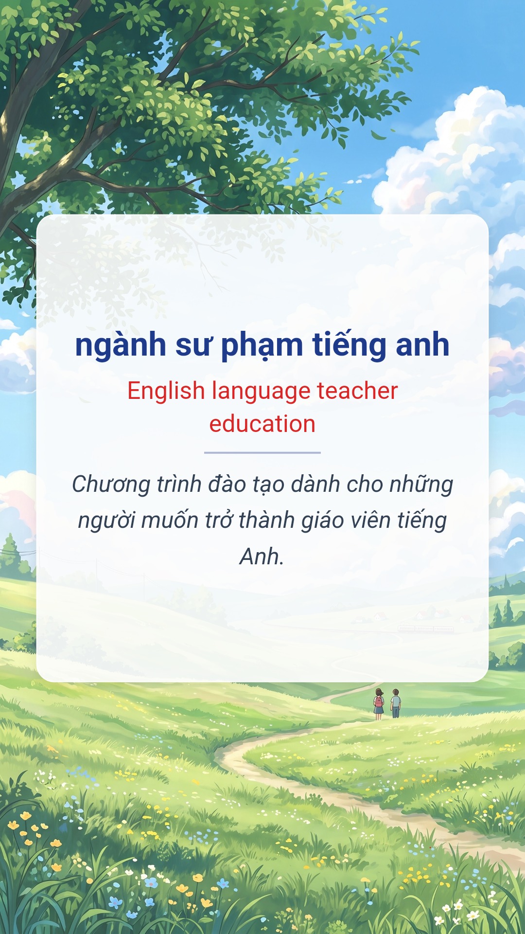 ngành sư phạm tiếng anh tiếng Anh là English language teacher education Hình minh hoạ "ngành sư phạm tiếng anh" tiếng Anh là "English language teacher education"