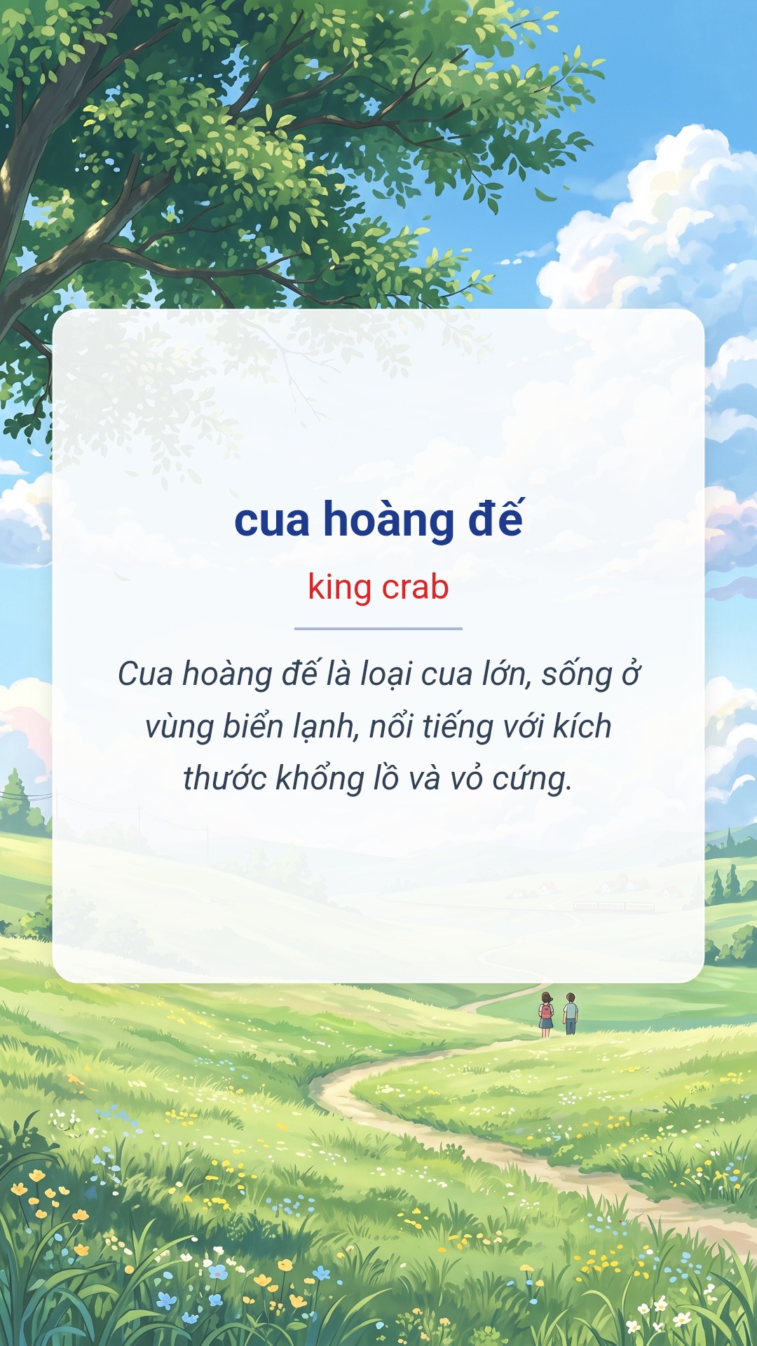 cua hoàng đế tiếng Anh là king crab Hình minh hoạ "cua hoàng đế" tiếng Anh là "king crab"