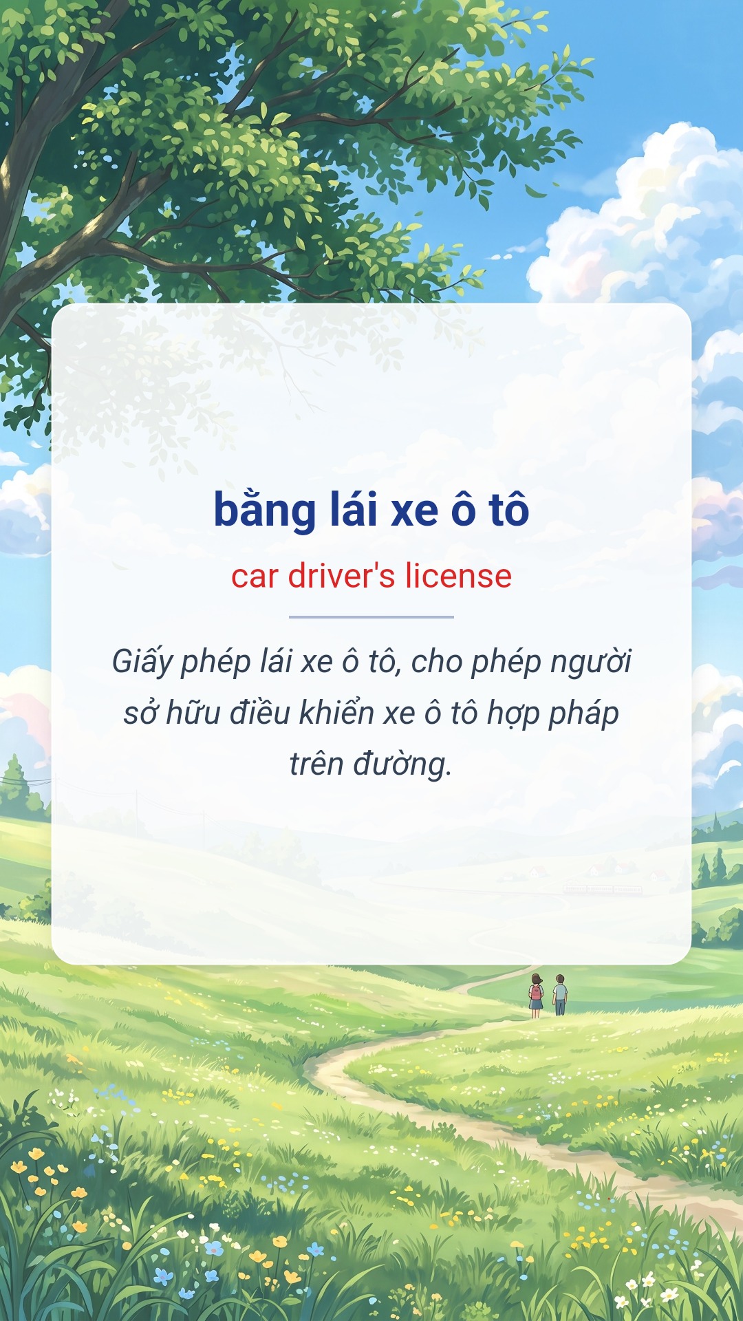 bằng lái xe ô tô tiếng Anh là car driver's license Hình minh hoạ "bằng lái xe ô tô" tiếng Anh là "car driver's license"