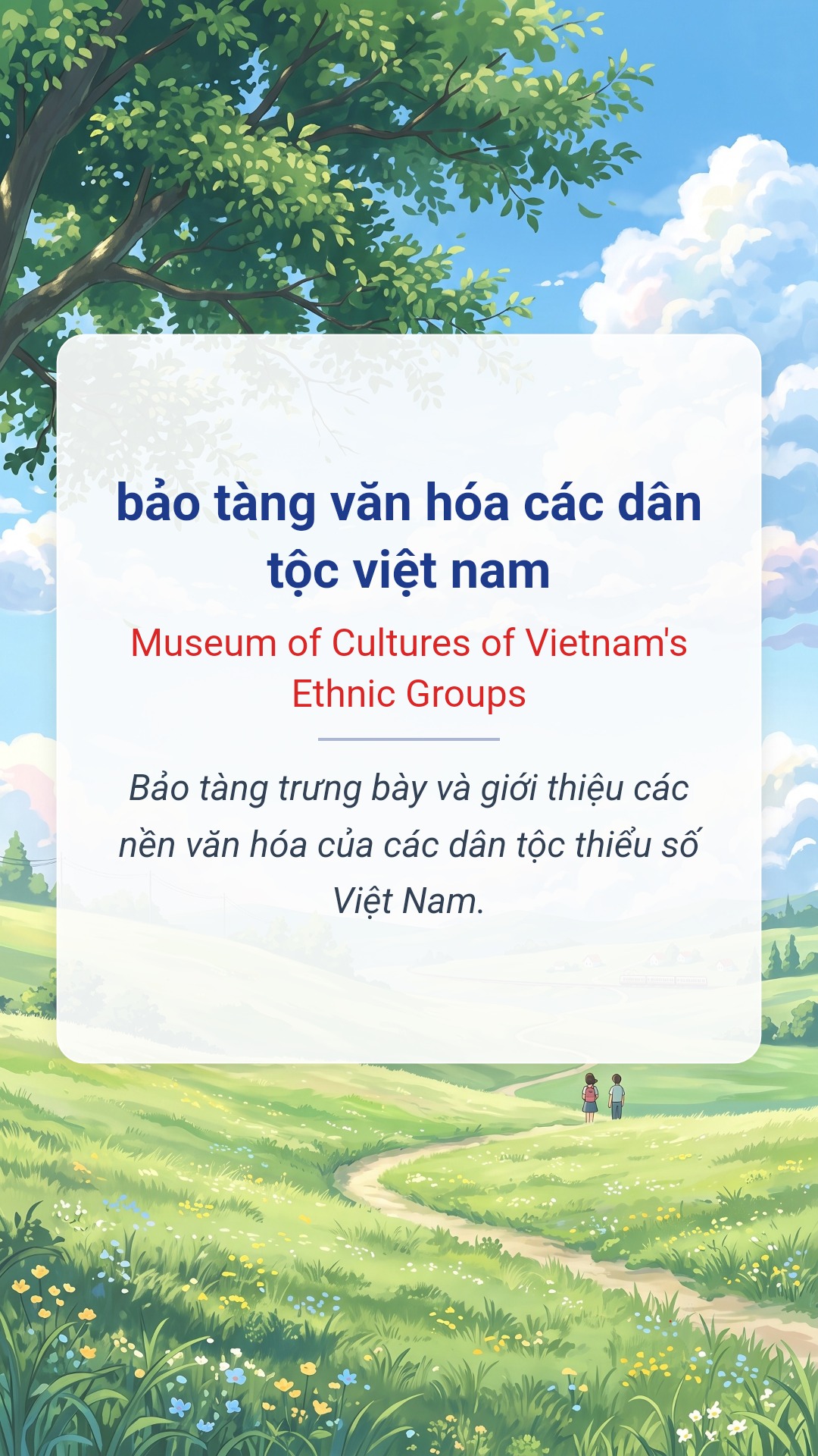 Hình minh hoạ "bảo tàng văn hóa các dân tộc việt nam" tiếng Anh là "Museum of Cultures of Vietnam's Ethnic Groups"