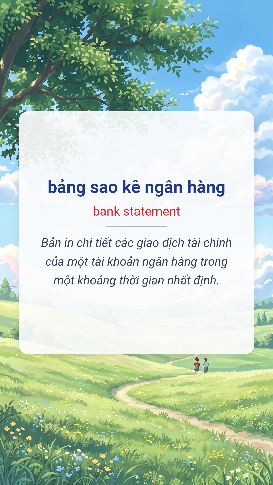 Hình minh hoạ "bảng sao kê ngân hàng" tiếng Anh là "bank statement"