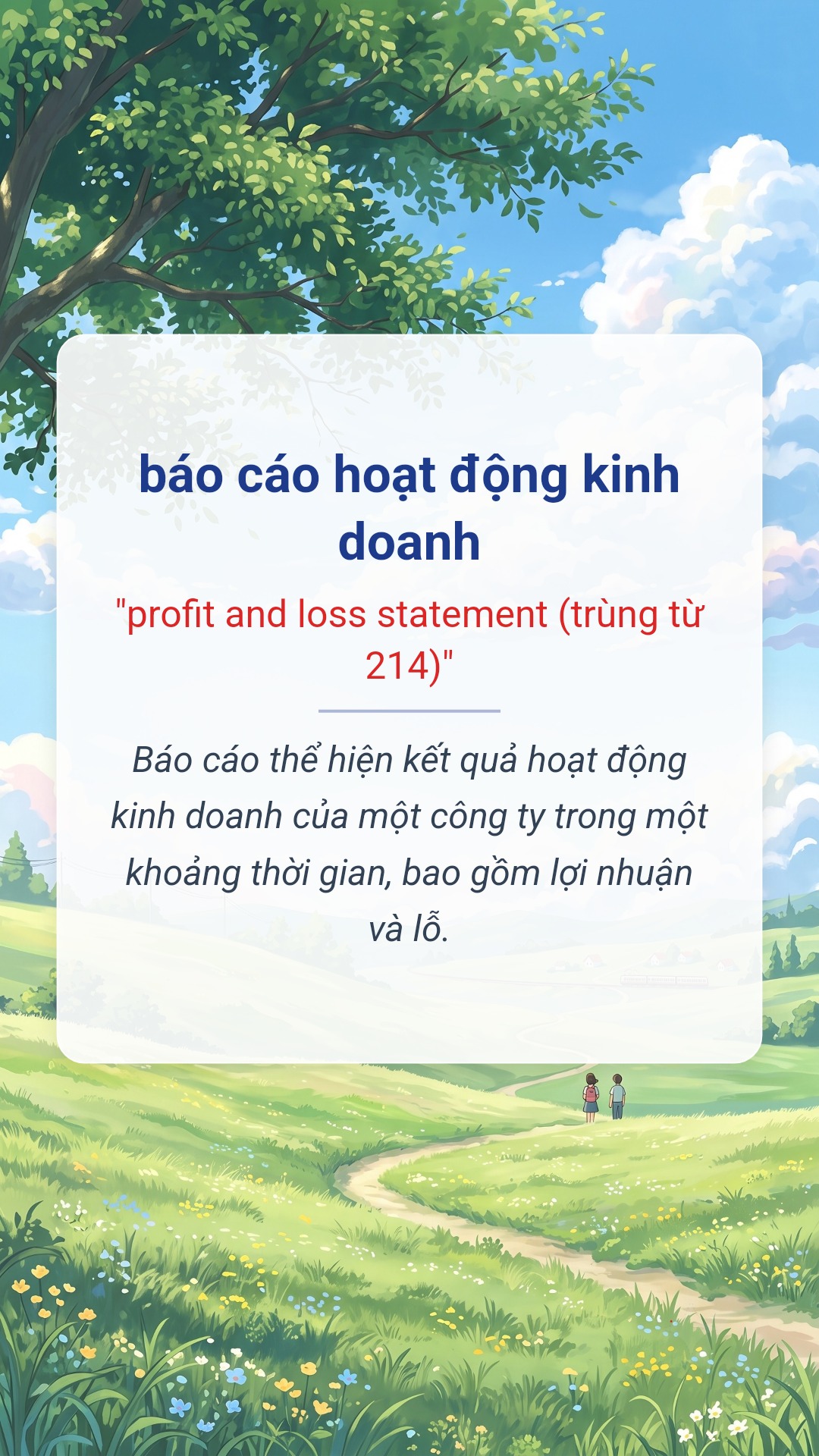 báo cáo hoạt động kinh doanh tiếng Anh là "profit and loss statement (trùng từ 214)" Hình minh hoạ "báo cáo hoạt động kinh doanh" tiếng Anh là ""profit and loss statement (trùng từ 214)""