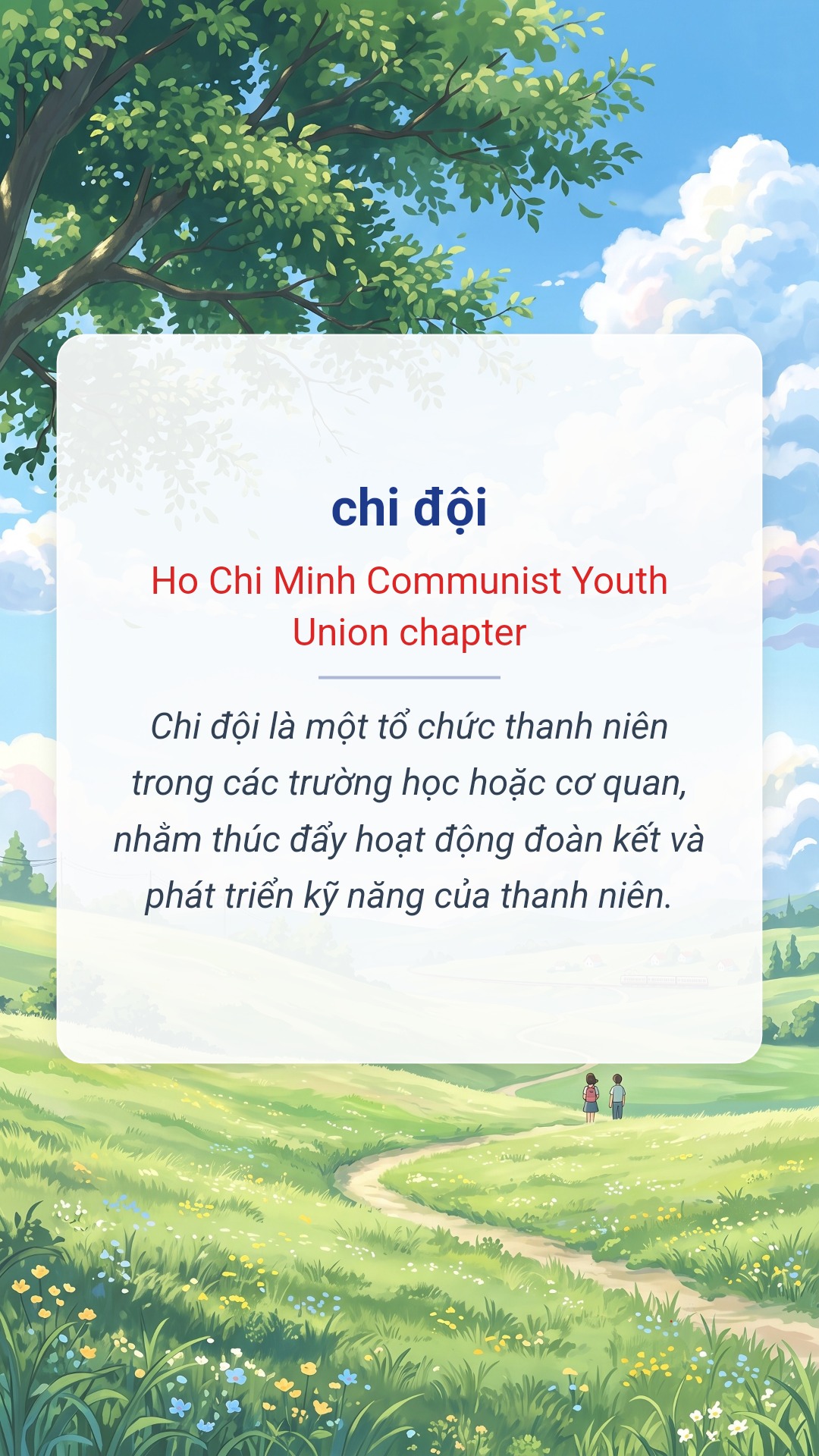 chi đội tiếng Anh là Ho Chi Minh Communist Youth Union chapter Hình minh hoạ "chi đội" tiếng Anh là "Ho Chi Minh Communist Youth Union chapter"