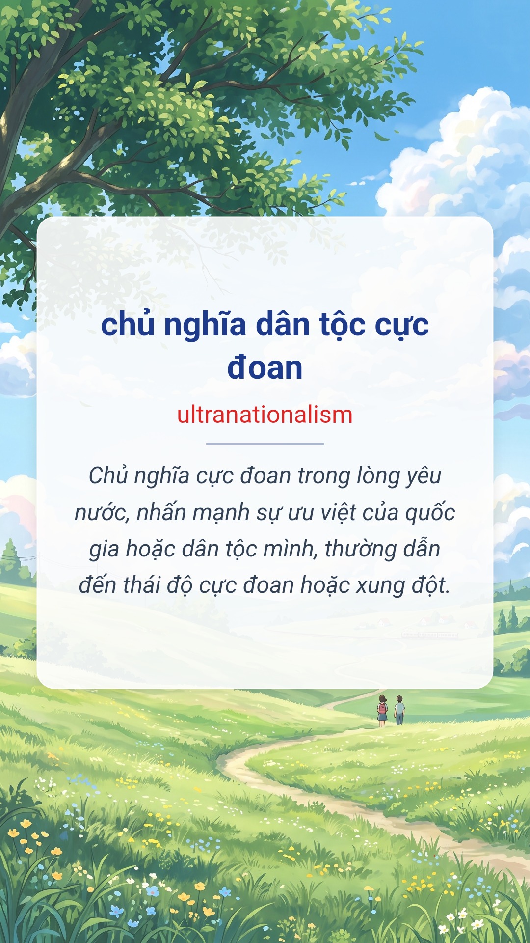 chủ nghĩa dân tộc cực đoan tiếng Anh là ultranationalism Hình minh hoạ "chủ nghĩa dân tộc cực đoan" tiếng Anh là "ultranationalism"