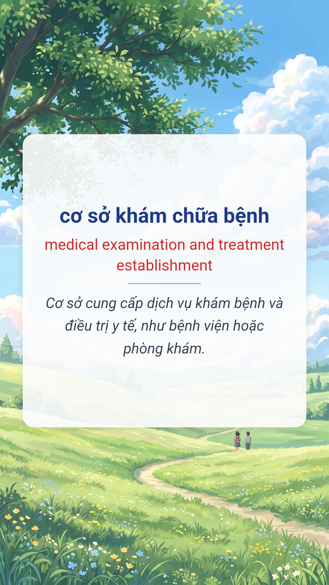 cơ sở khám chữa bệnh tiếng Anh là medical examination and treatment establishment Hình minh hoạ "cơ sở khám chữa bệnh" tiếng Anh là "medical examination and treatment establishment"