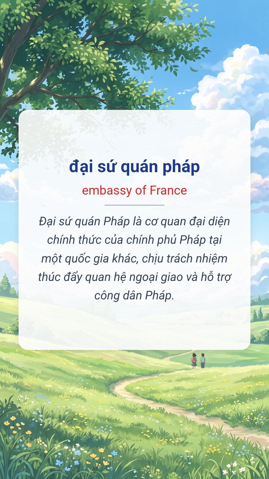 đại sứ quán pháp tiếng Anh là embassy of France Hình minh hoạ "đại sứ quán pháp" tiếng Anh là "embassy of France"