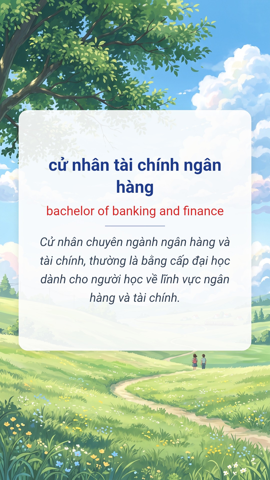 Hình minh hoạ "cử nhân tài chính ngân hàng" tiếng Anh là "bachelor of banking and finance"