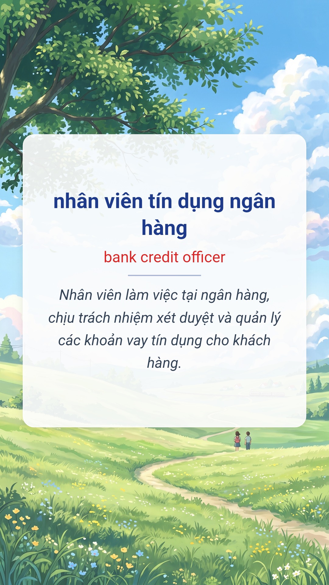 Hình minh hoạ "nhân viên tín dụng ngân hàng" tiếng Anh là "bank credit officer"