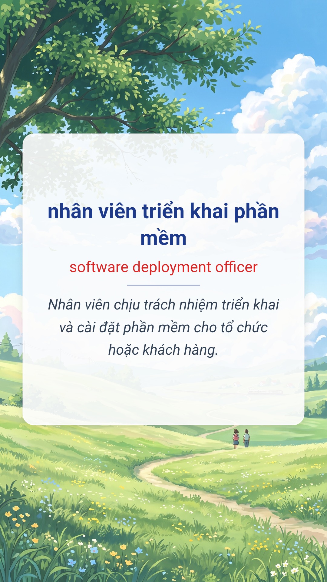 nhân viên triển khai phần mềm tiếng Anh là software deployment officer Hình minh hoạ "nhân viên triển khai phần mềm" tiếng Anh là "software deployment officer"