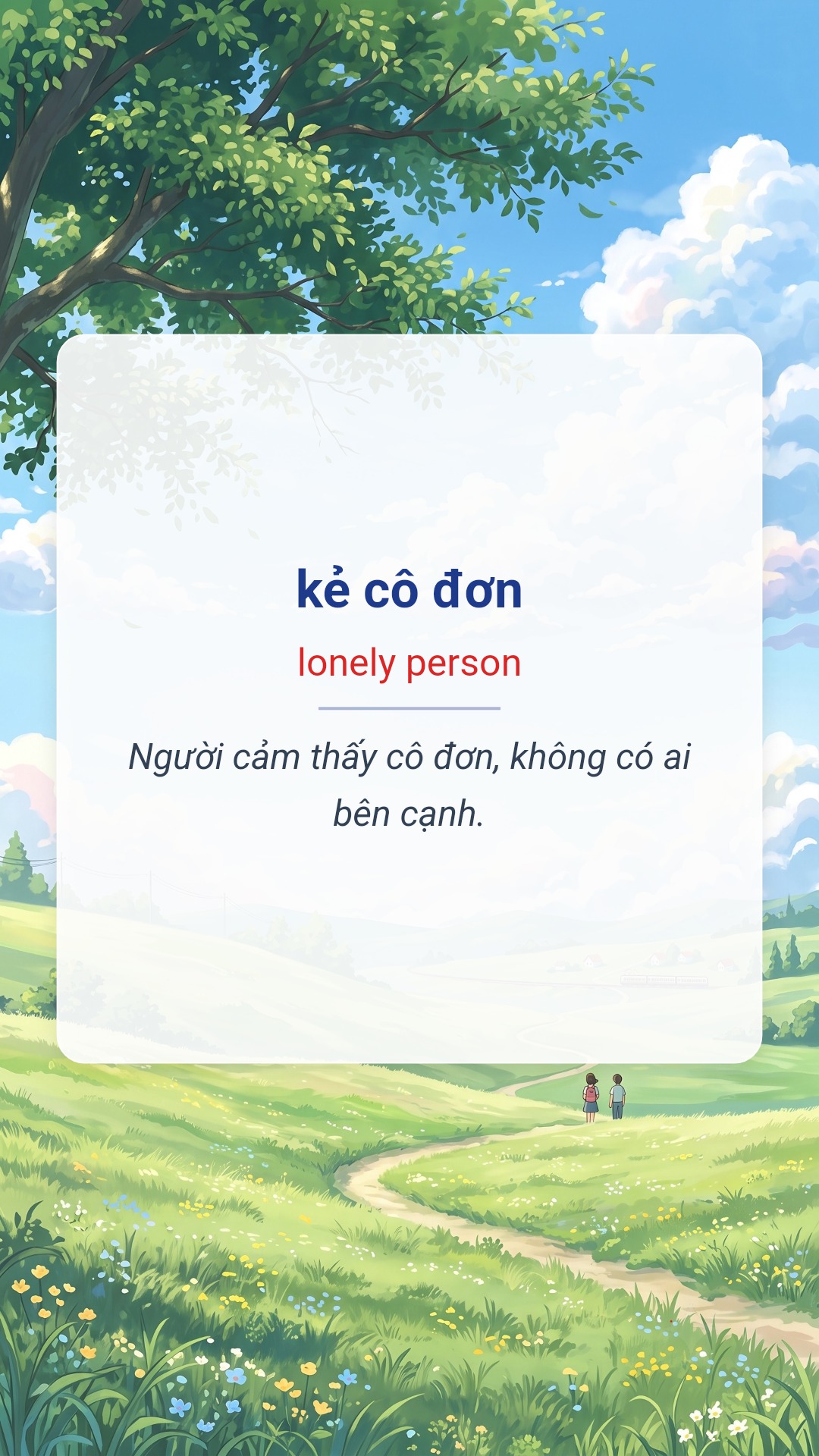 kẻ cô đơn tiếng Anh là lonely person Hình minh hoạ "kẻ cô đơn" tiếng Anh là "lonely person"