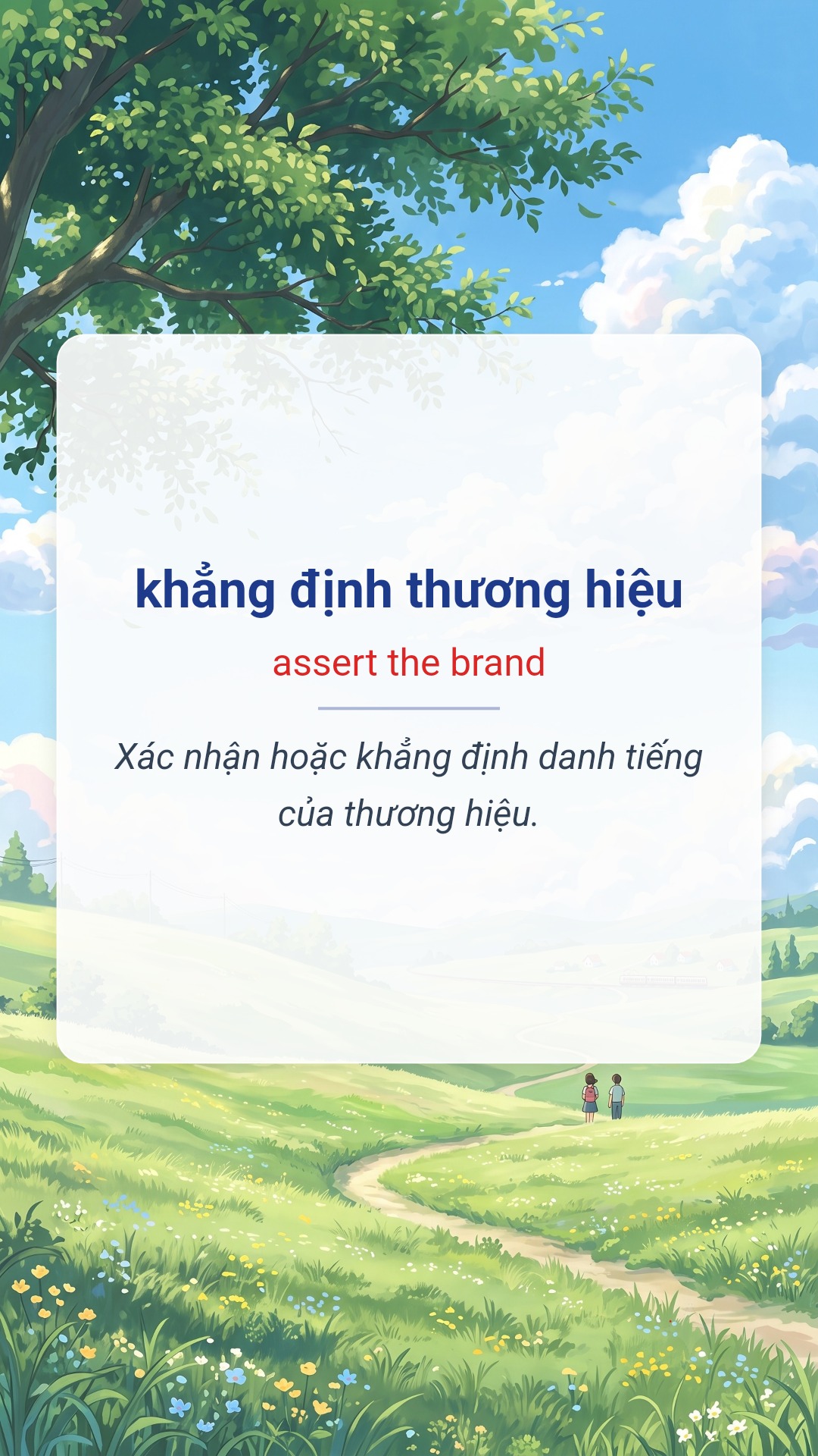 khẳng định thương hiệu tiếng Anh là assert the brand Hình minh hoạ "khẳng định thương hiệu" tiếng Anh là "assert the brand"