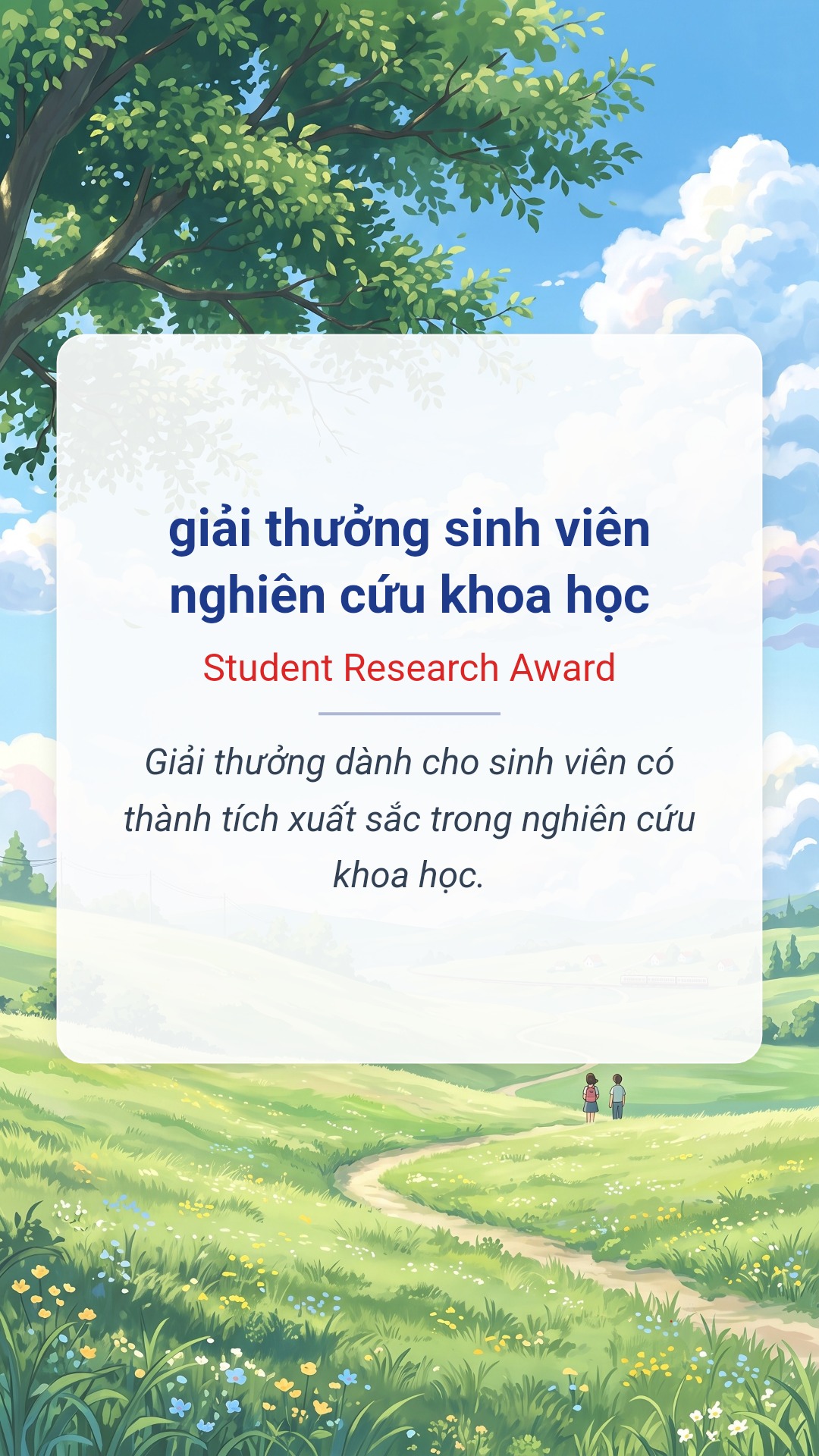 Hình minh hoạ "giải thưởng sinh viên nghiên cứu khoa học" tiếng Anh là "Student Research Award"