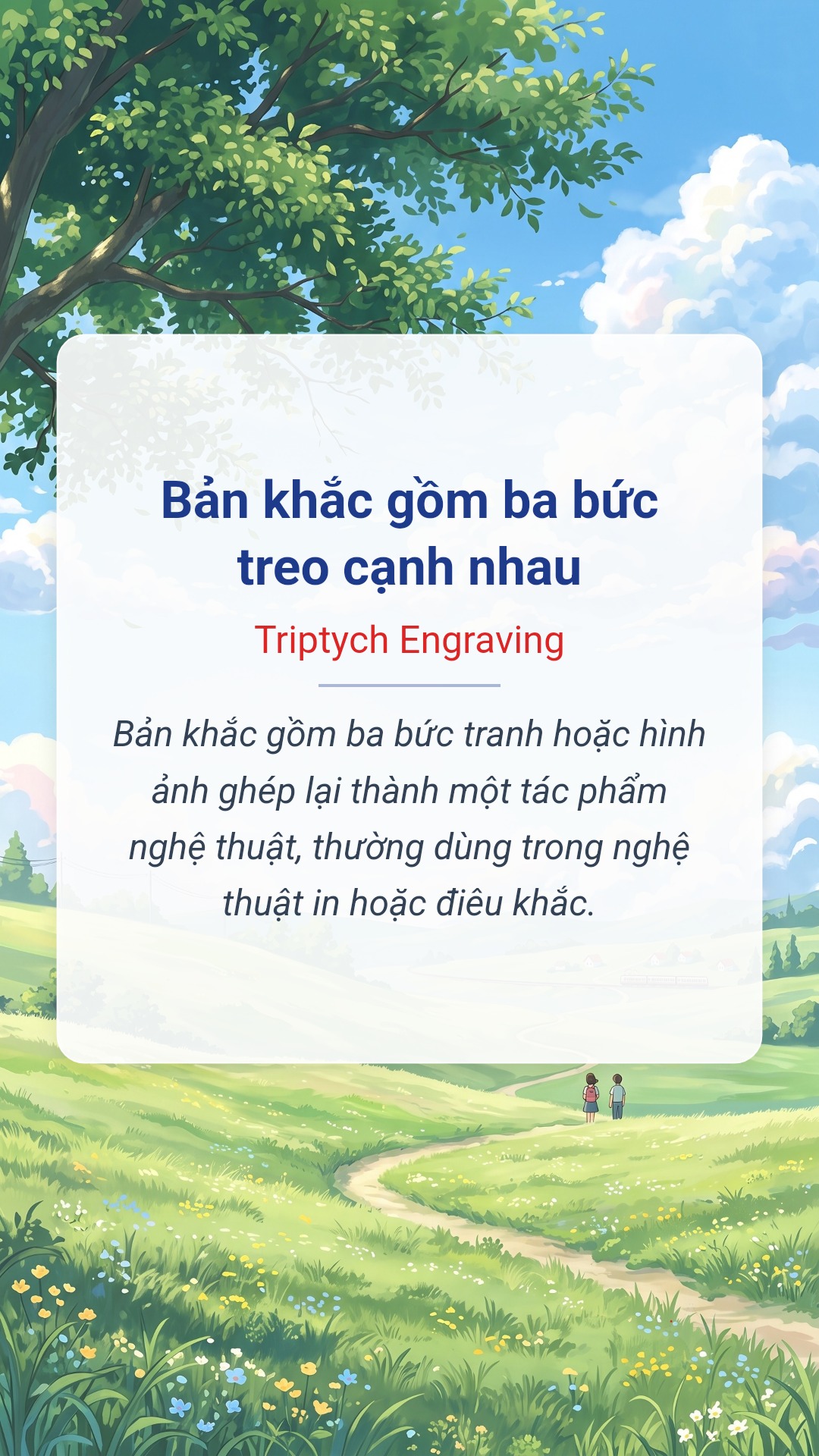 Bản khắc gồm ba bức treo cạnh nhau tiếng Anh là Triptych Engraving Hình minh hoạ "Bản khắc gồm ba bức treo cạnh nhau" tiếng Anh là "Triptych Engraving"