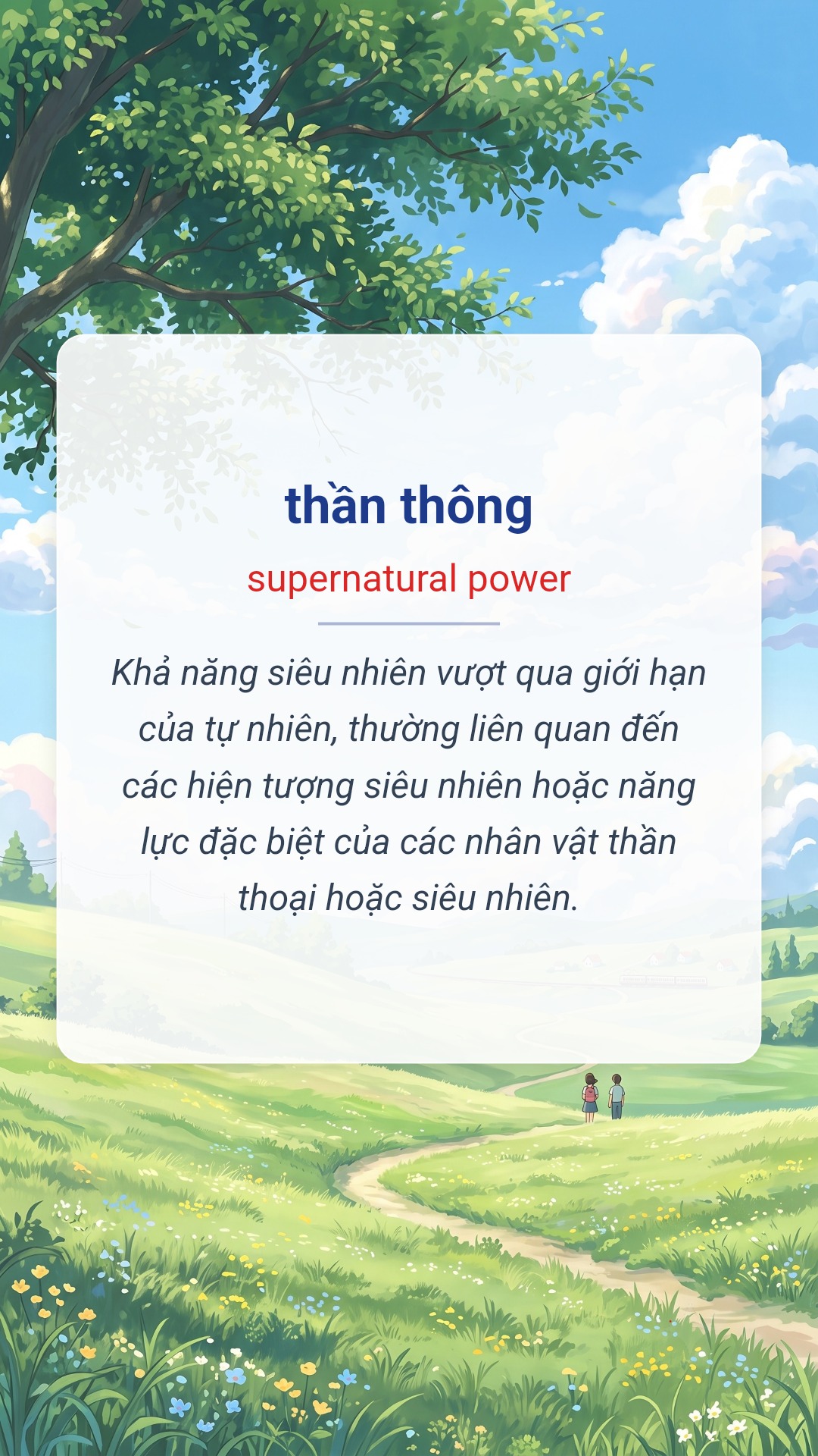 Hình minh hoạ "thần thông" tiếng Anh là "supernatural power"