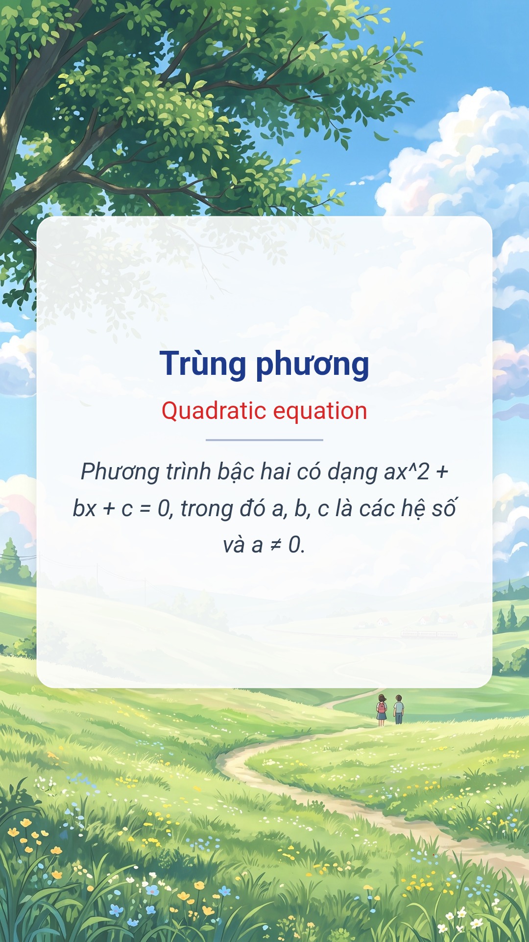Trùng phương tiếng Anh là Quadratic equation Hình minh hoạ "Trùng phương" tiếng Anh là "Quadratic equation"