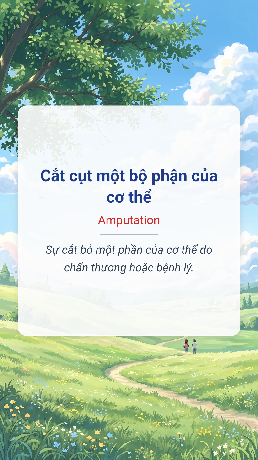 Hình minh hoạ "Cắt cụt một bộ phận của cơ thể" tiếng Anh là "Amputation"