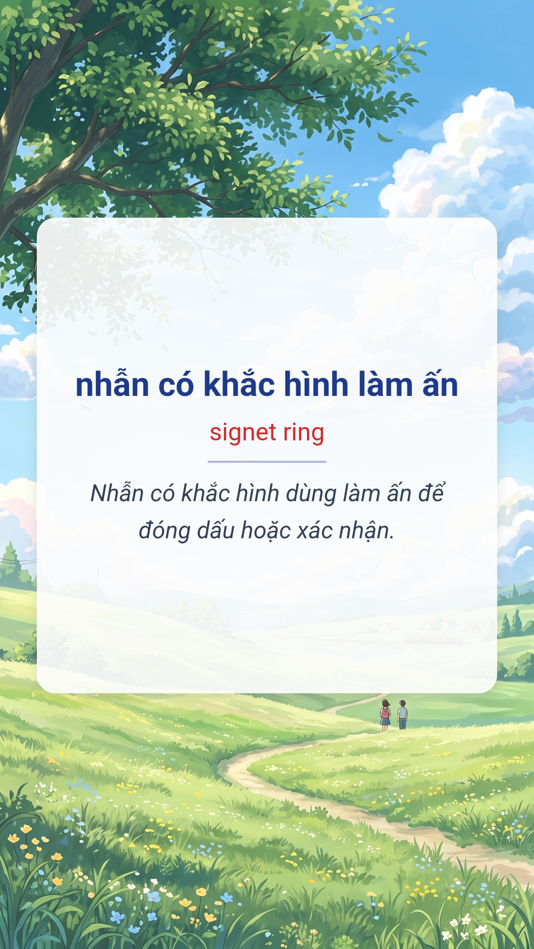 nhẫn có khắc hình làm ấn tiếng Anh là signet ring Hình minh hoạ "nhẫn có khắc hình làm ấn" tiếng Anh là "signet ring"