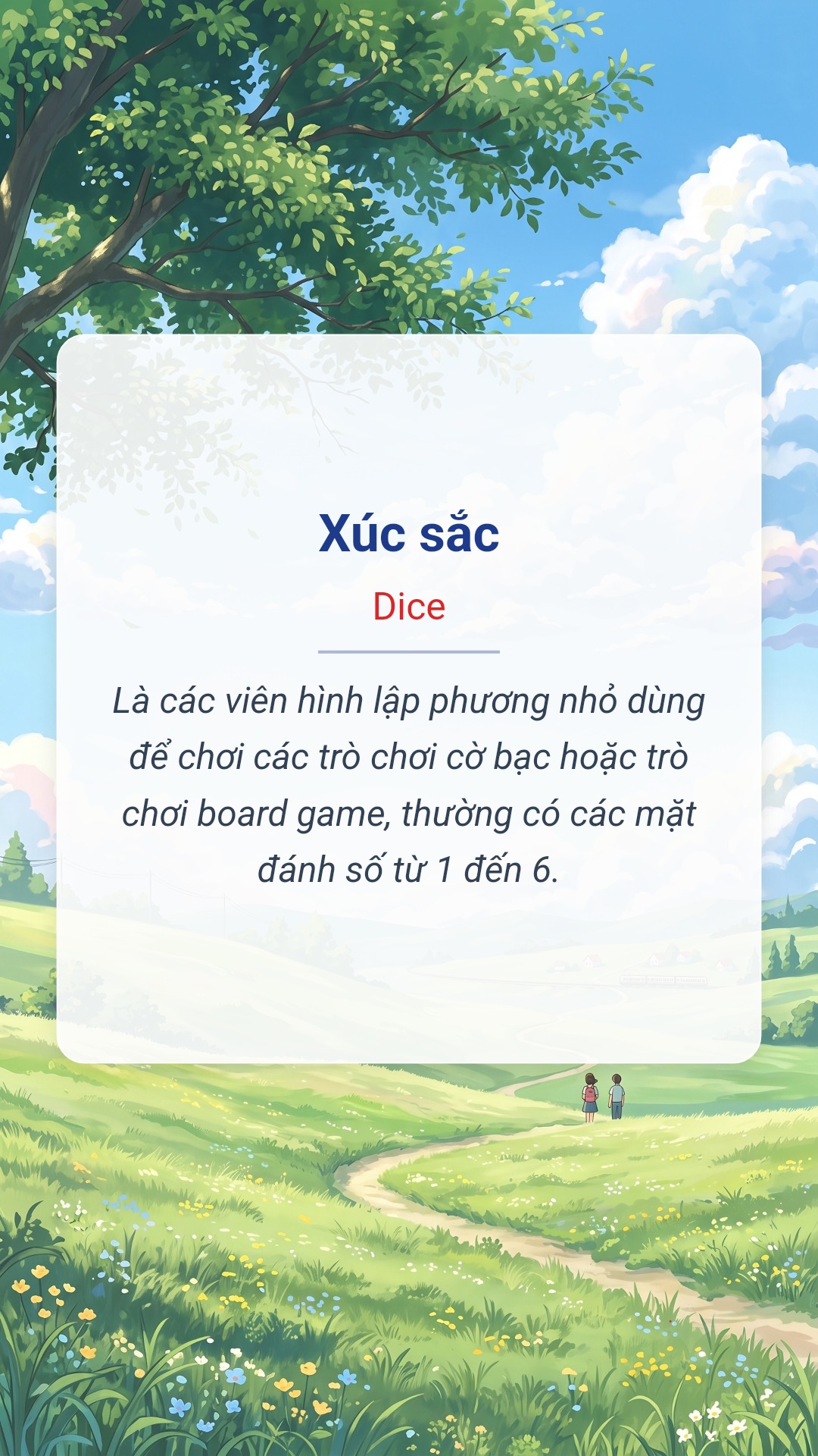 Xúc sắc tiếng Anh là Dice Hình minh hoạ "Xúc sắc" tiếng Anh là "Dice"
