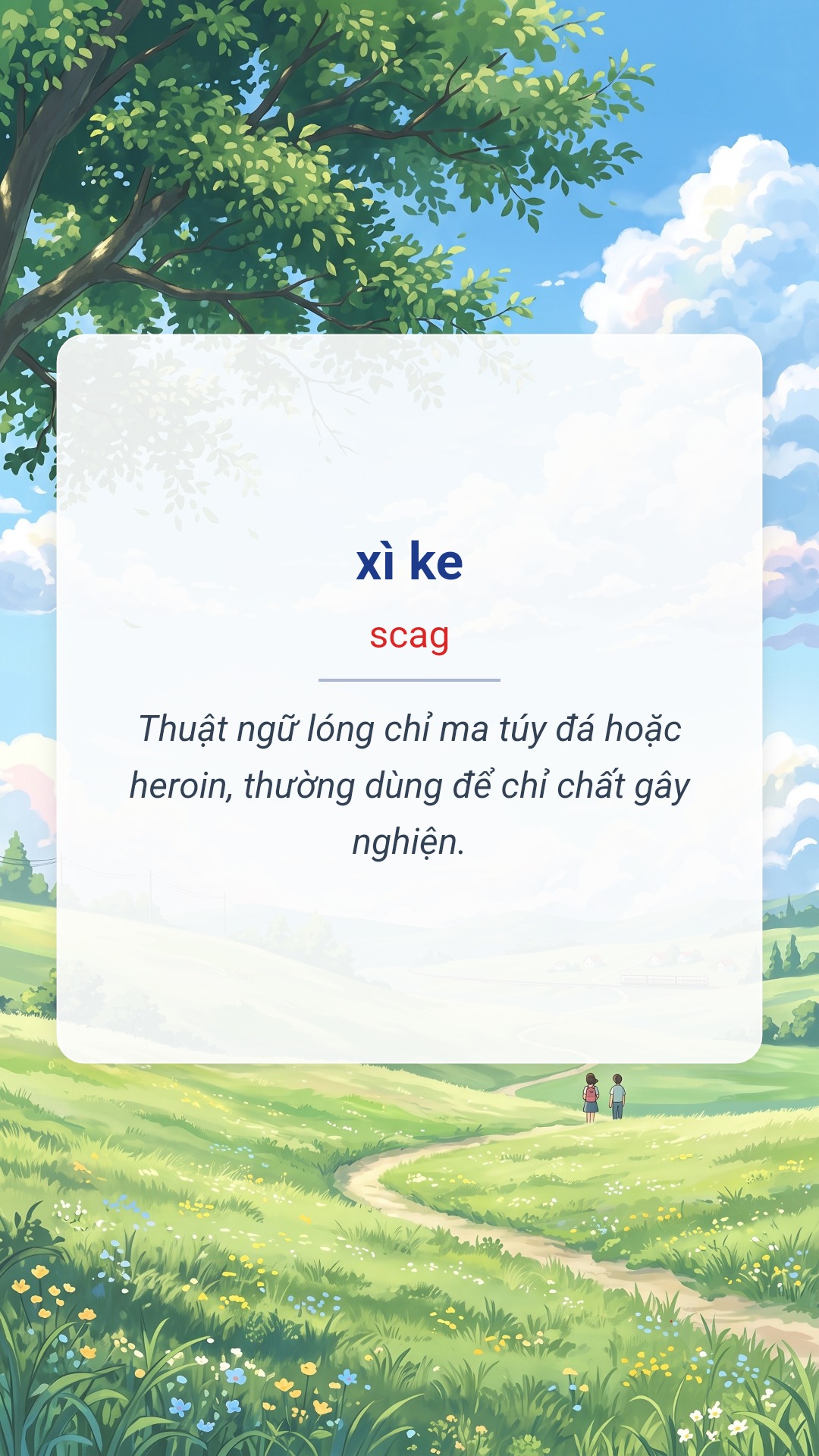 xì ke tiếng Anh là scag Hình minh hoạ "xì ke" tiếng Anh là "scag"