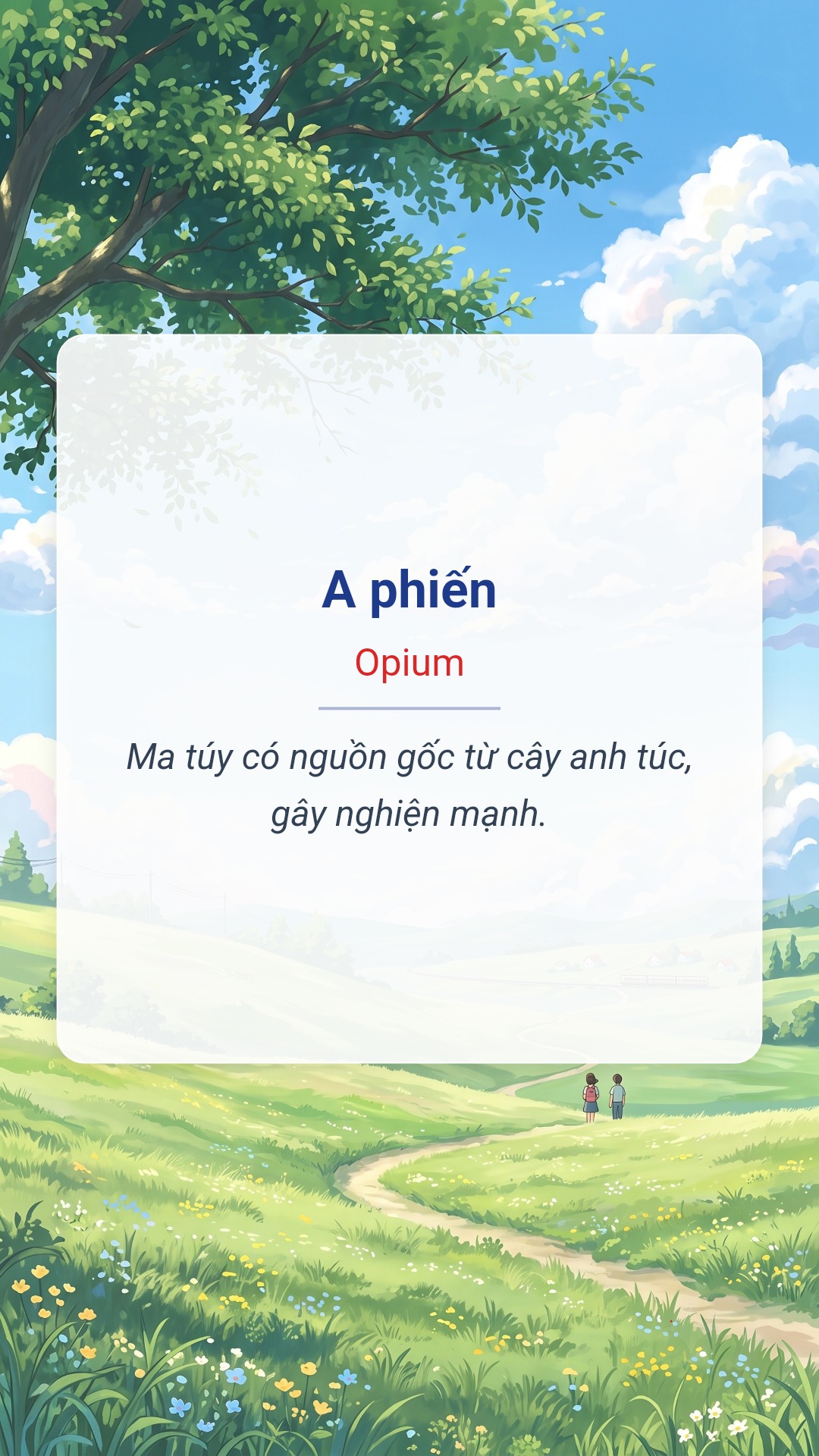 Hình minh hoạ "A phiến" tiếng Anh là "Opium"