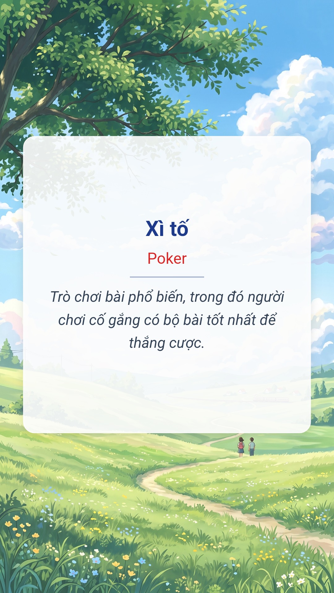 Hình minh hoạ "Xì tố" tiếng Anh là "Poker"