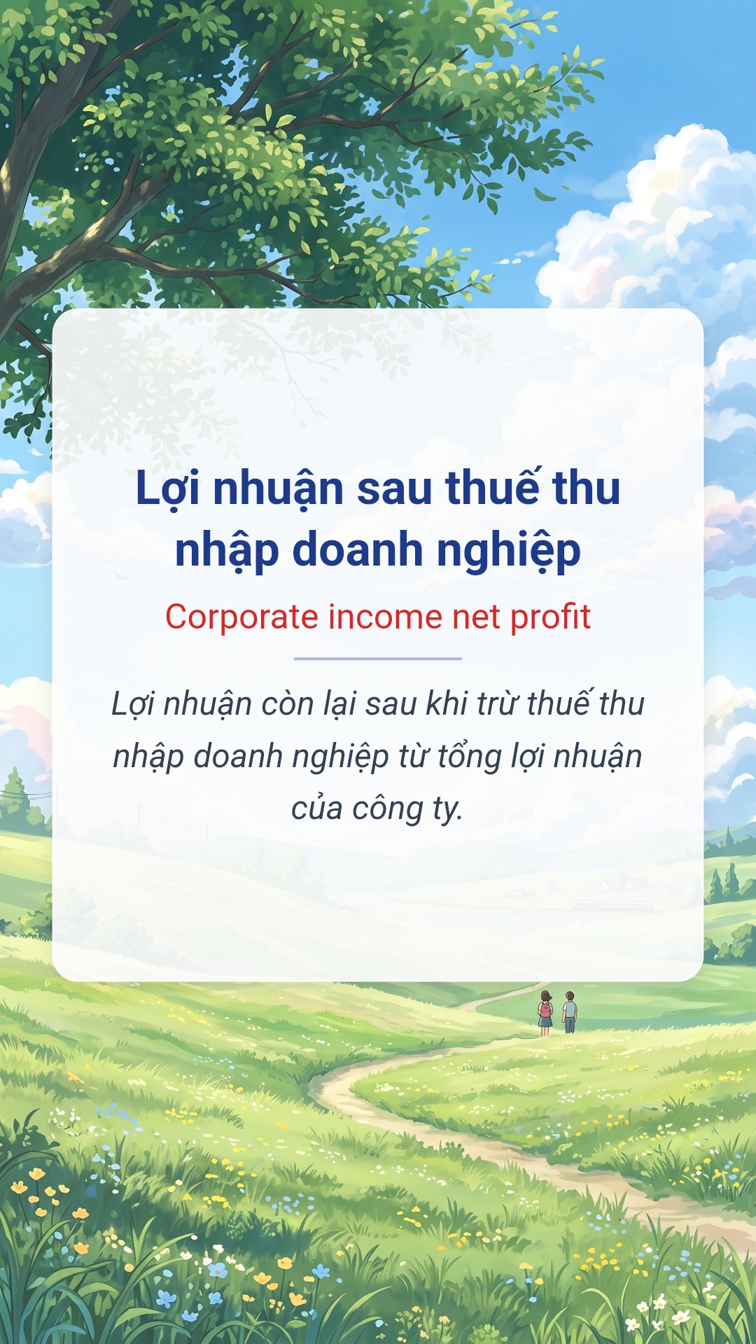 Hình minh hoạ "Lợi nhuận sau thuế thu nhập doanh nghiệp" tiếng Anh là "Corporate income net profit"
