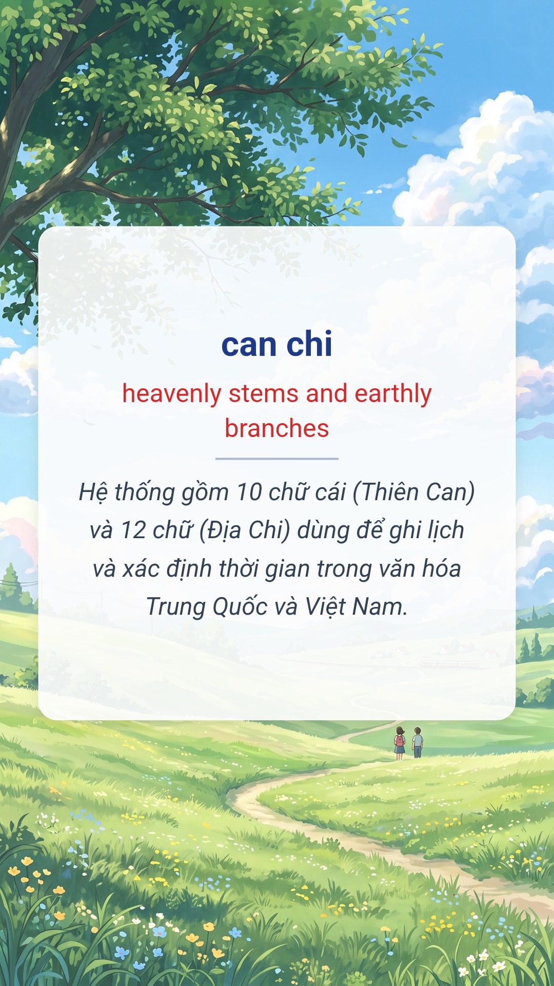 can chi tiếng Anh là heavenly stems and earthly branches Hình minh hoạ "can chi" tiếng Anh là "heavenly stems and earthly branches"
