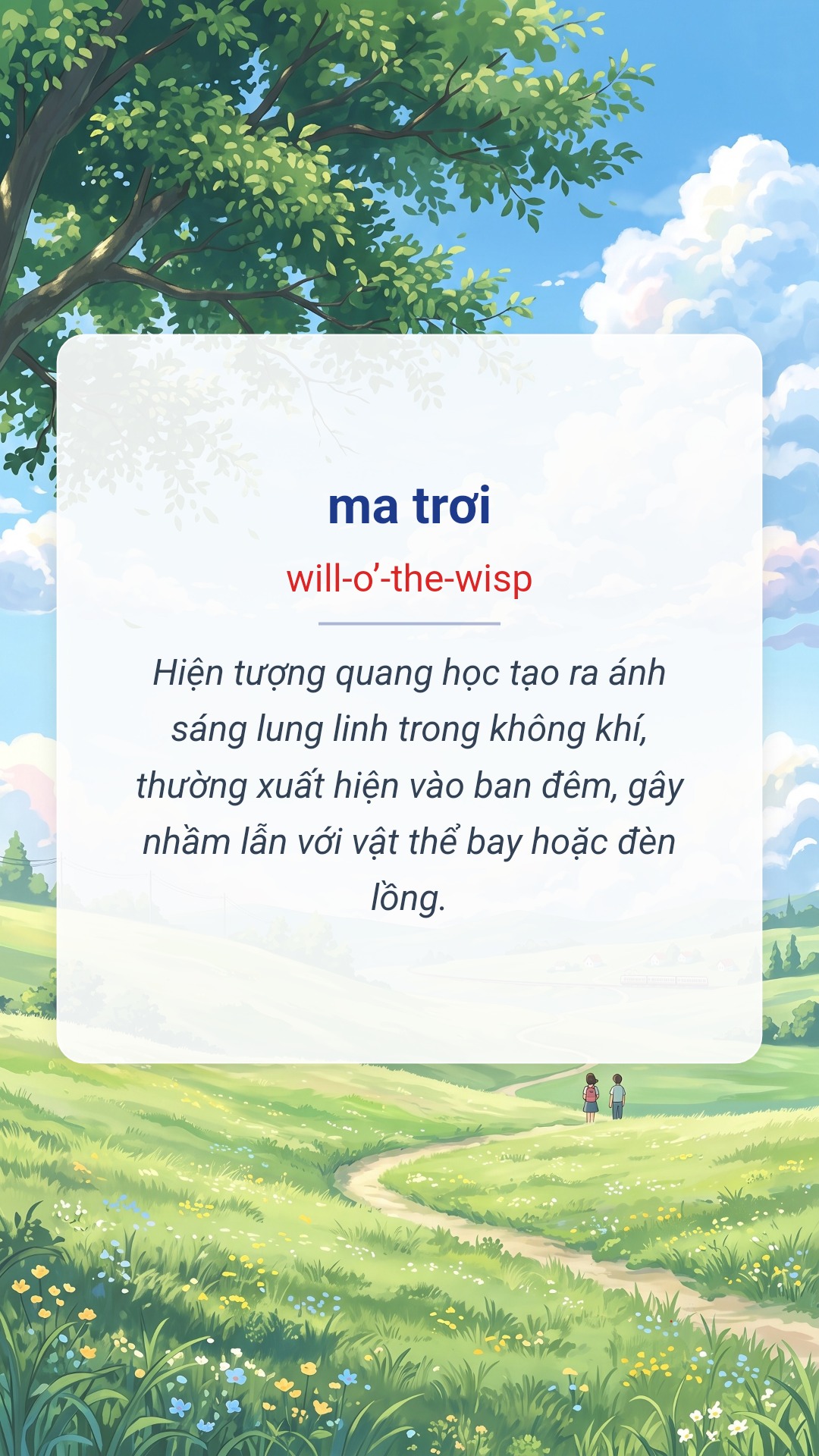ma trơi tiếng Anh là will-o’-the-wisp Hình minh hoạ "ma trơi" tiếng Anh là "will-o’-the-wisp"