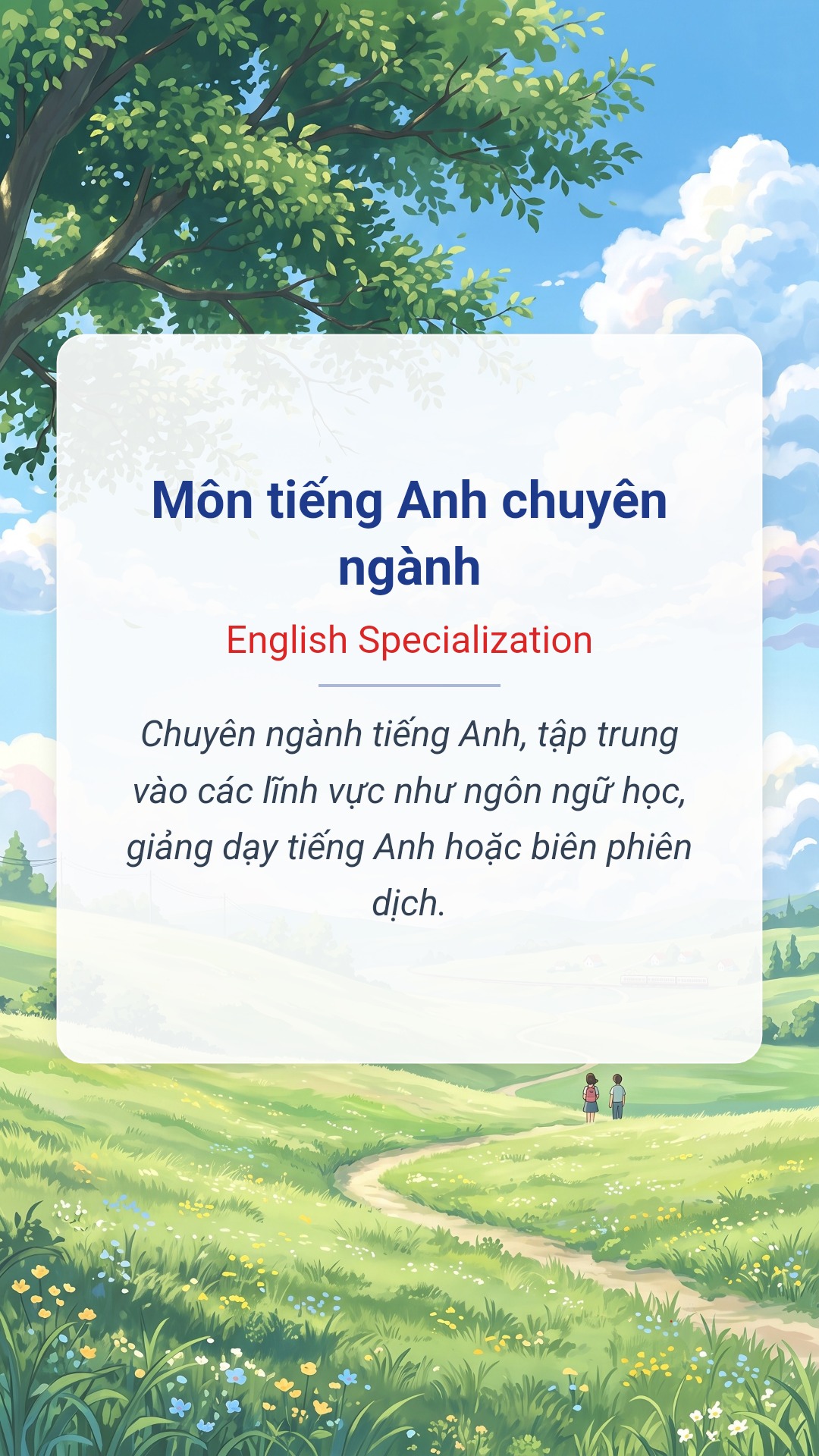 Hình minh hoạ "Môn tiếng Anh chuyên ngành" tiếng Anh là "English Specialization"